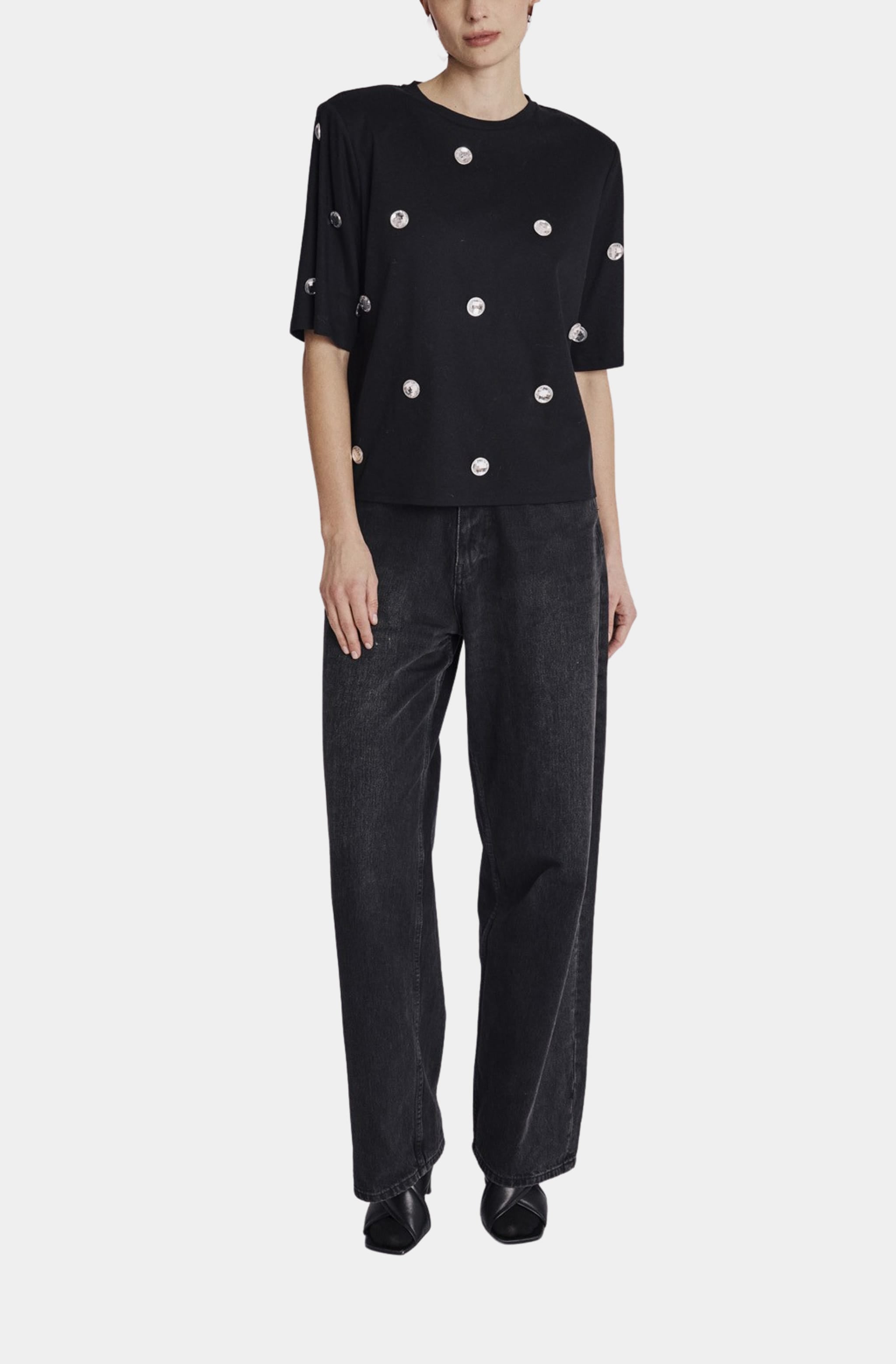 Round Neck T-Shirt With Studs