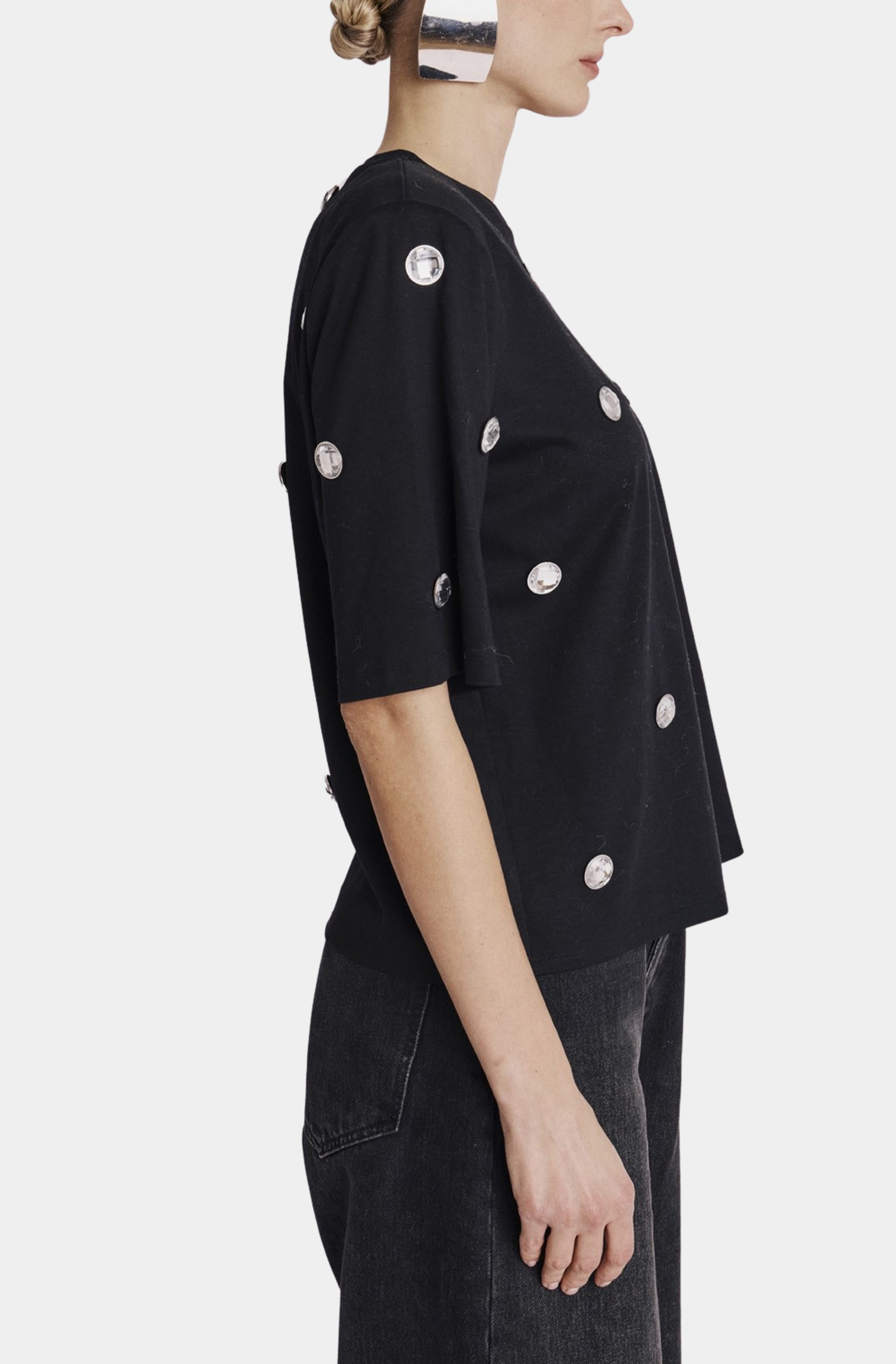 Round Neck T-Shirt With Studs