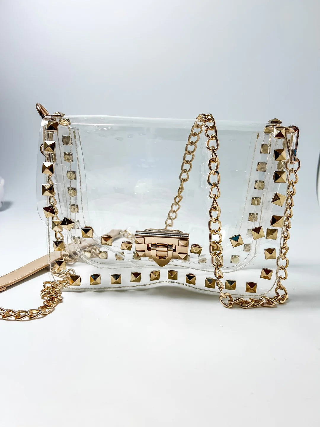 Camila Clear Crossbody with Studs