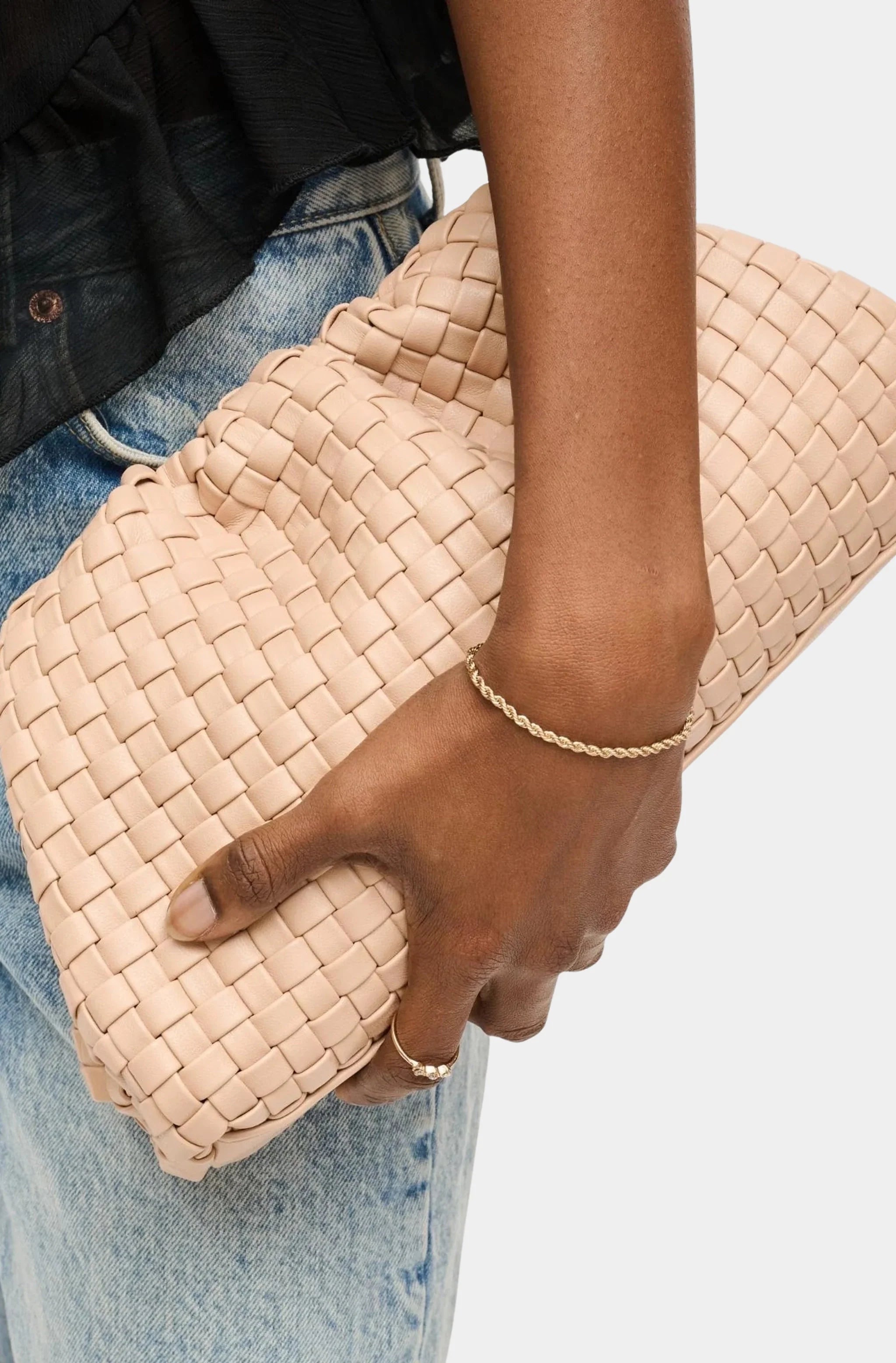 Tate Woven Frame Clutch