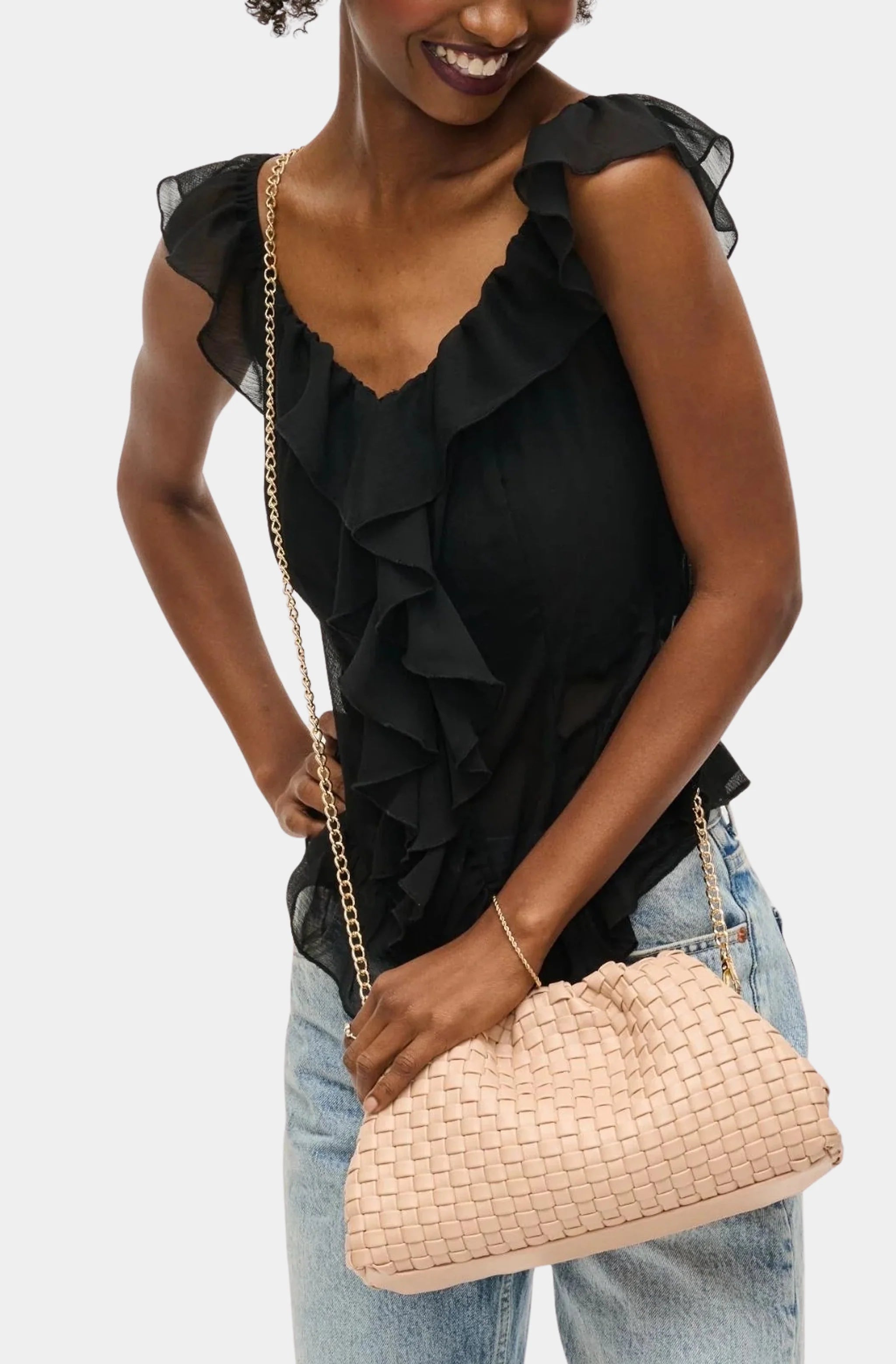 Tate Woven Frame Clutch