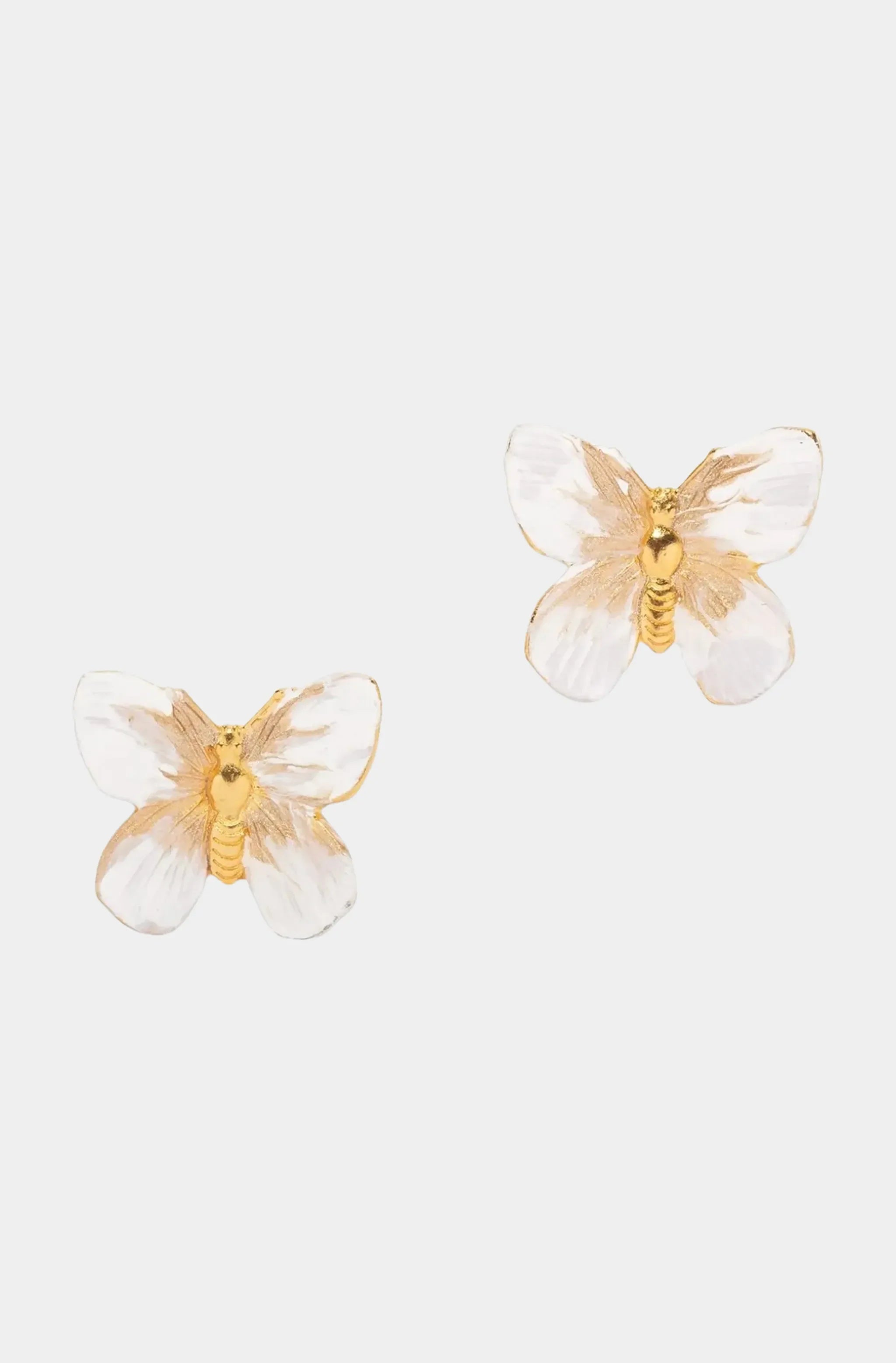 Small Winter White Butterfly Stud