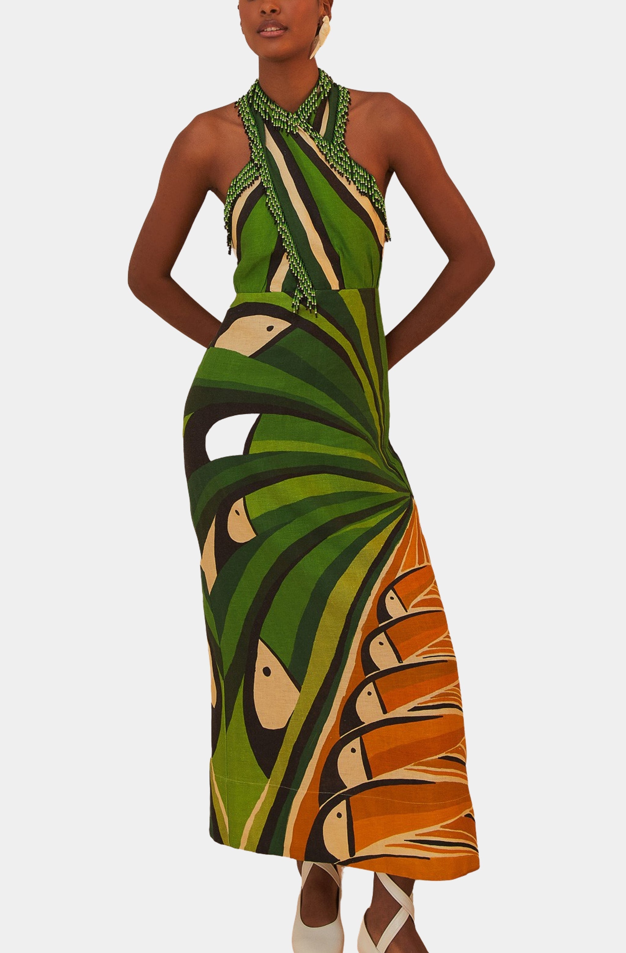 Toucan Tree Green Dress Hemline Woodway Toucan Tree Green Dress Hemline Woodway
