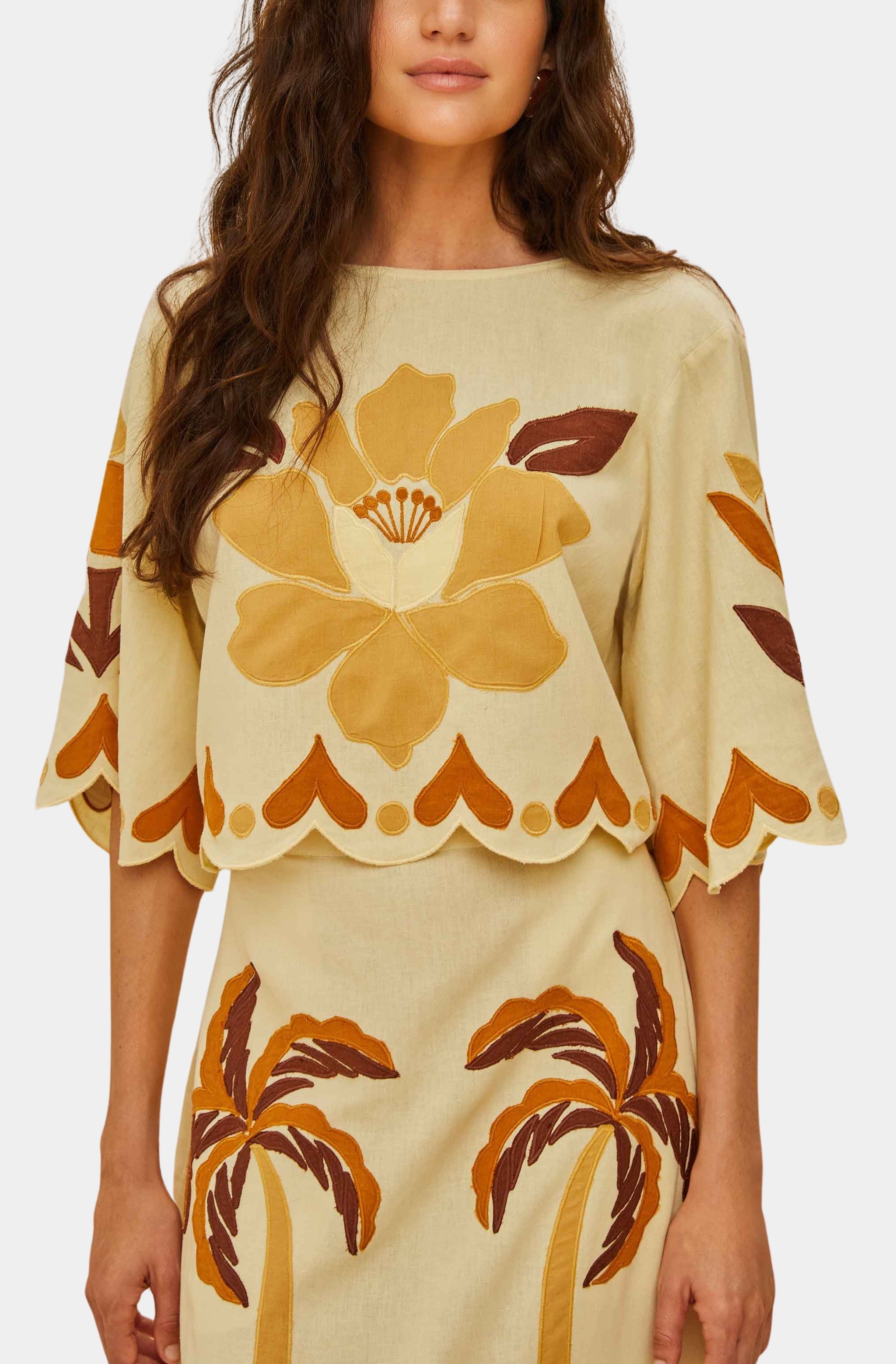 Summer Cutwork Sand Blouse