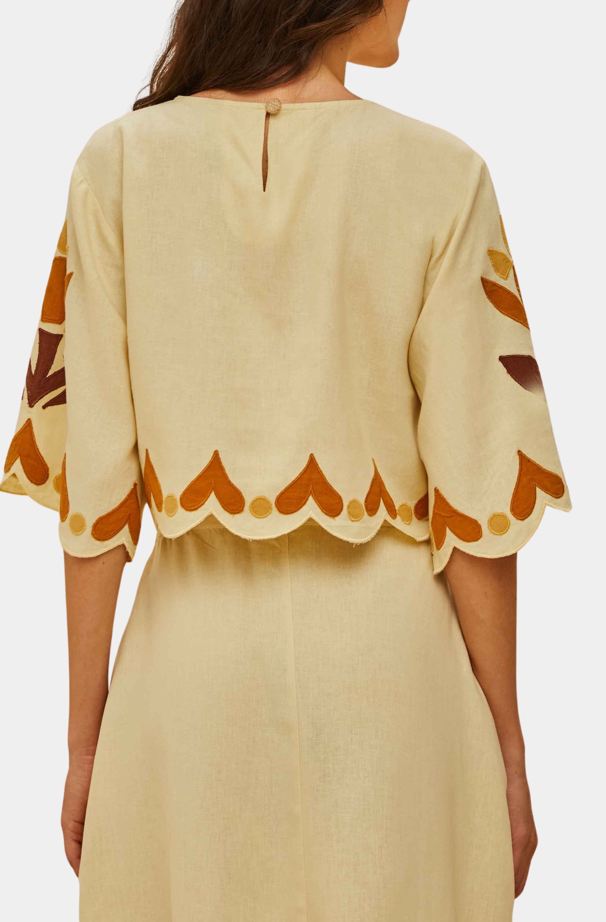 Summer Cutwork Sand Blouse