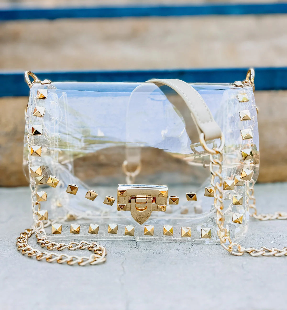 Camila Clear Crossbody with Studs