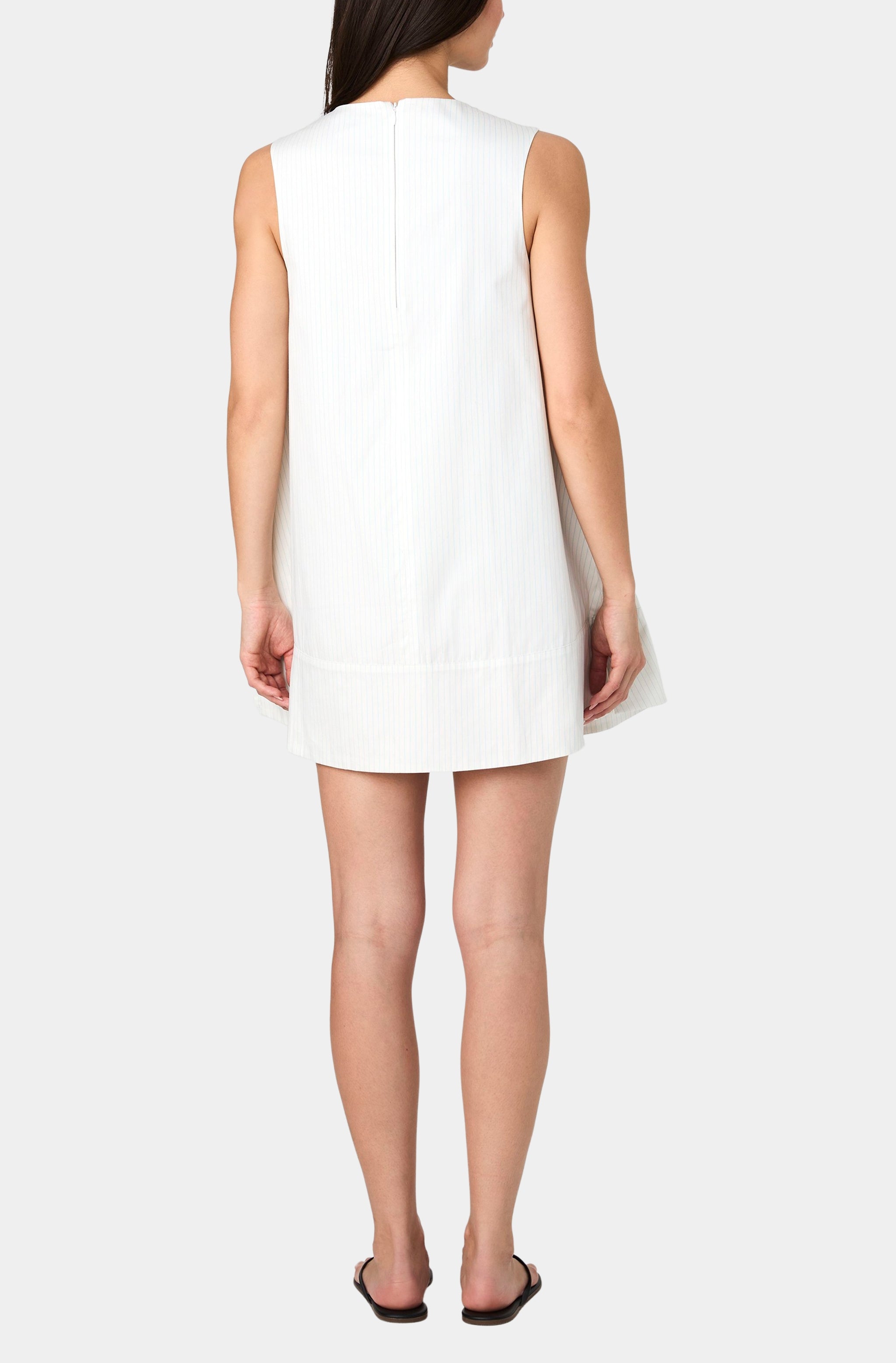 Pinstripe Sleeveless Shift Dress