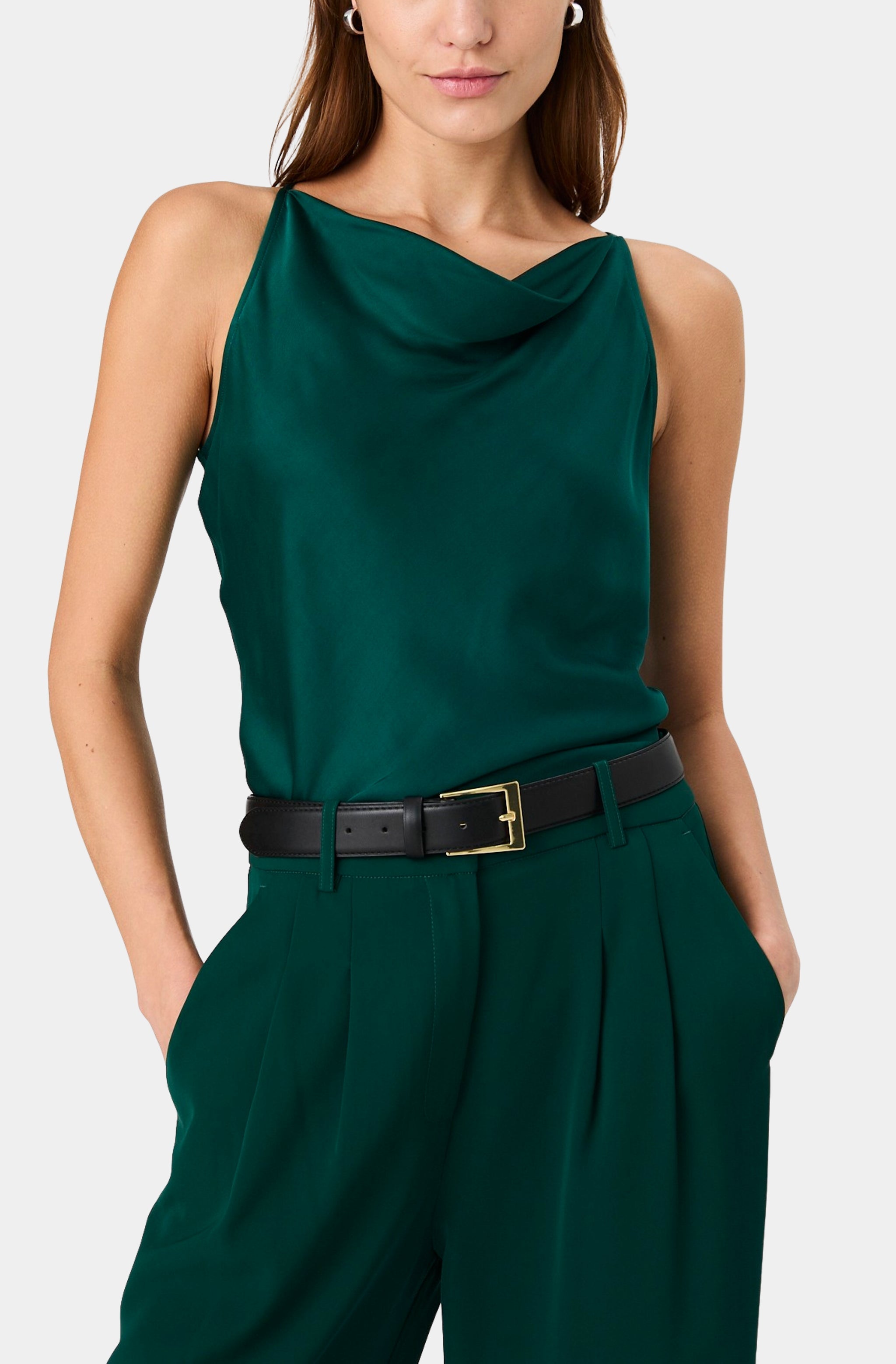 Ennis Satin Cowl Neck Top