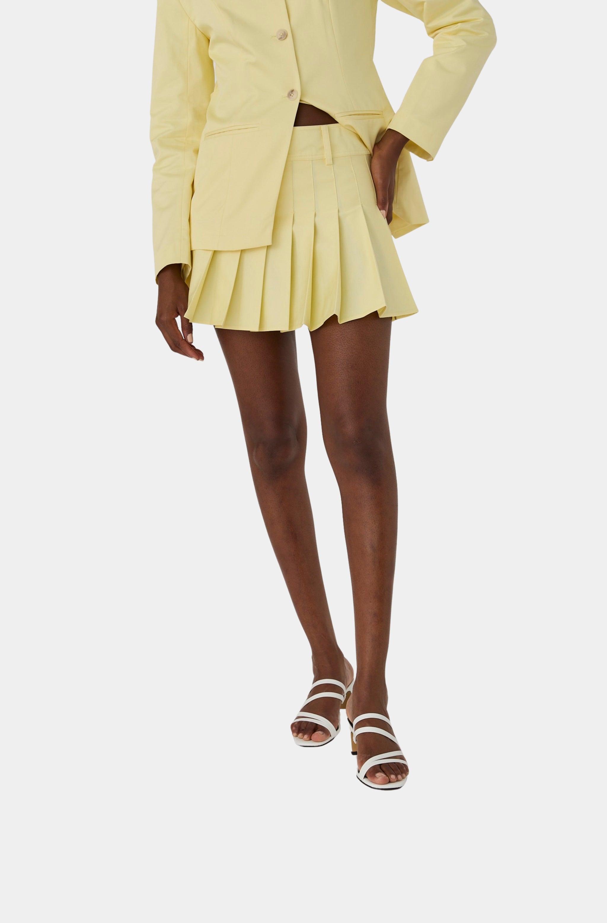 Sabine Twill Pleated Mini Skirt