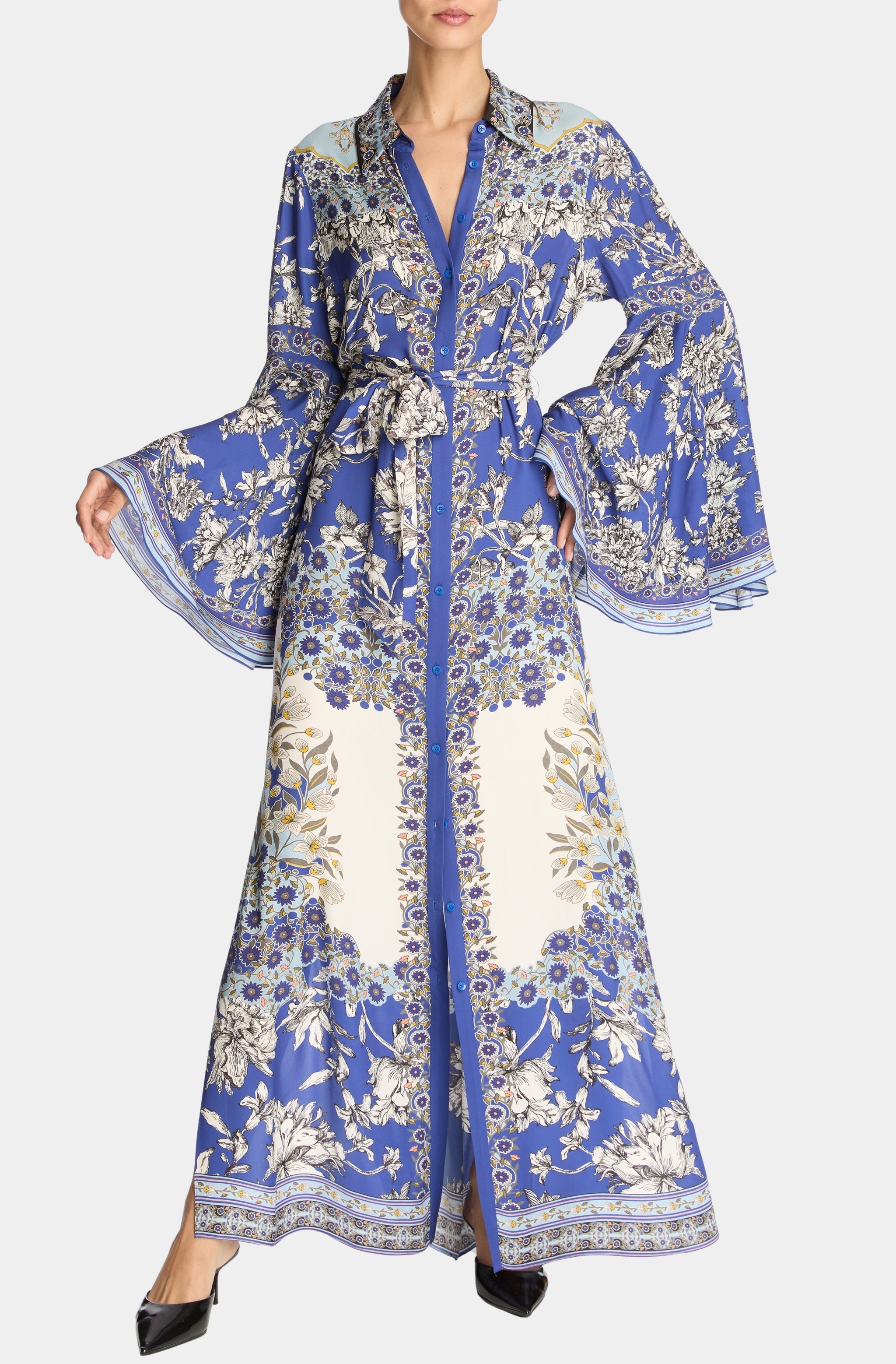 Chassidy Bell Sleeve Shirt Dress Hemline Woodway Chassidy Bell Sleeve Shirt Dress Hemline Woodway