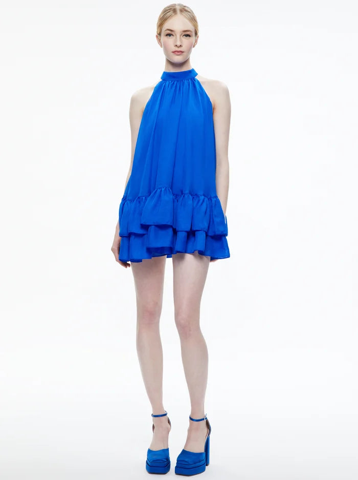 Erna Tie Back Halter Mini Dress