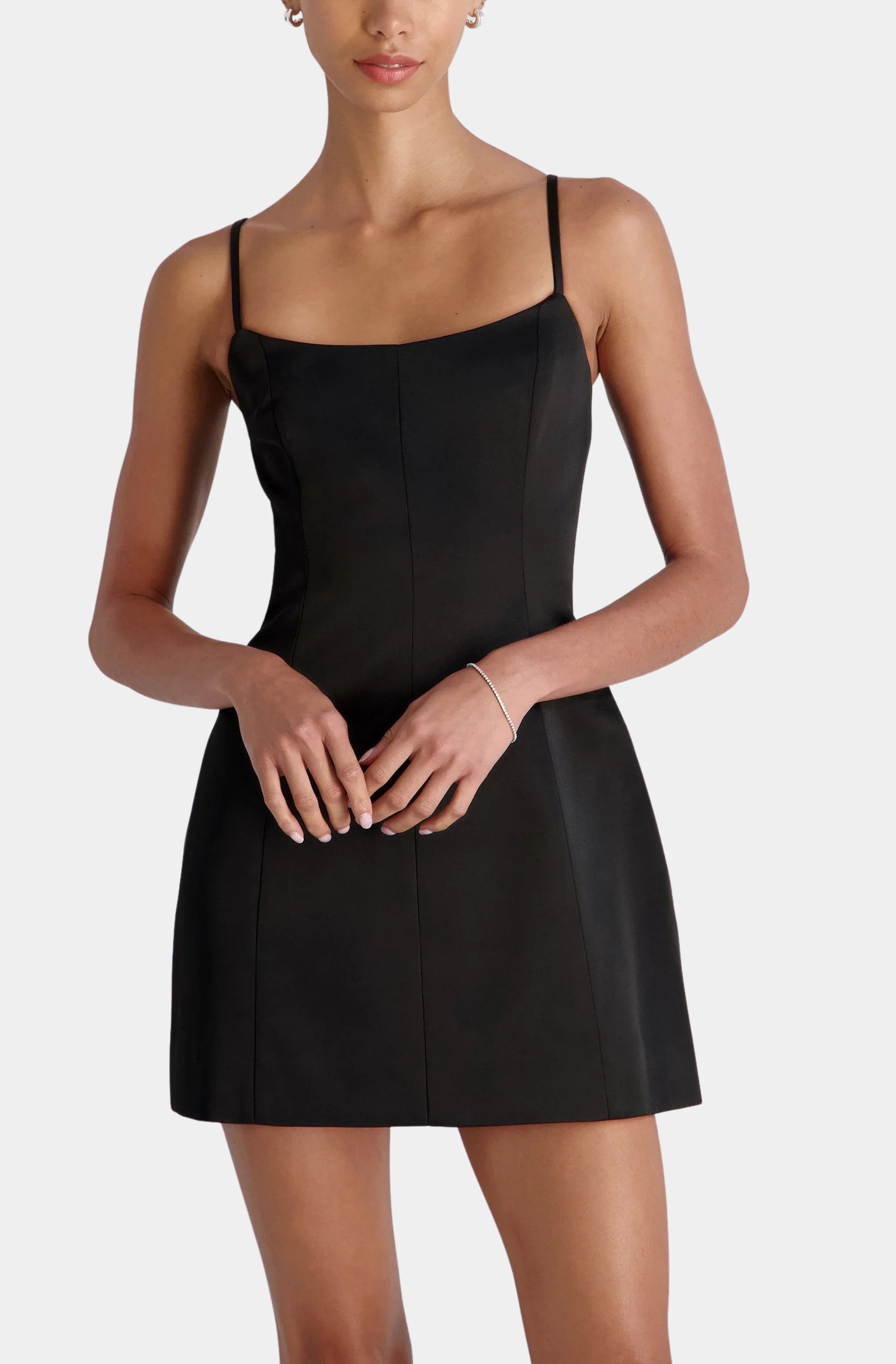 York Satin Mini Dress – Hemline Woodway