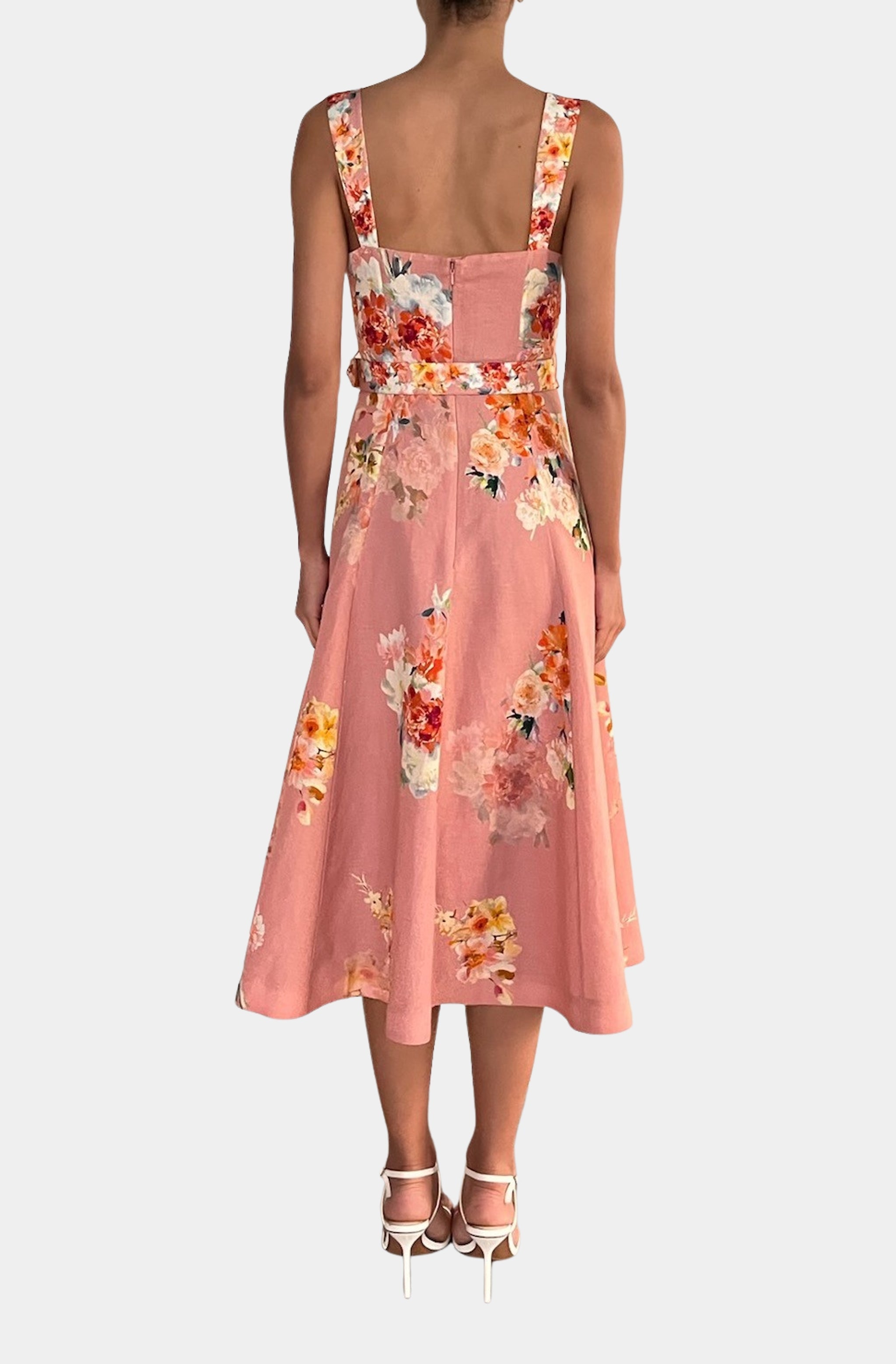 Midi Dress with Buckle Belt
