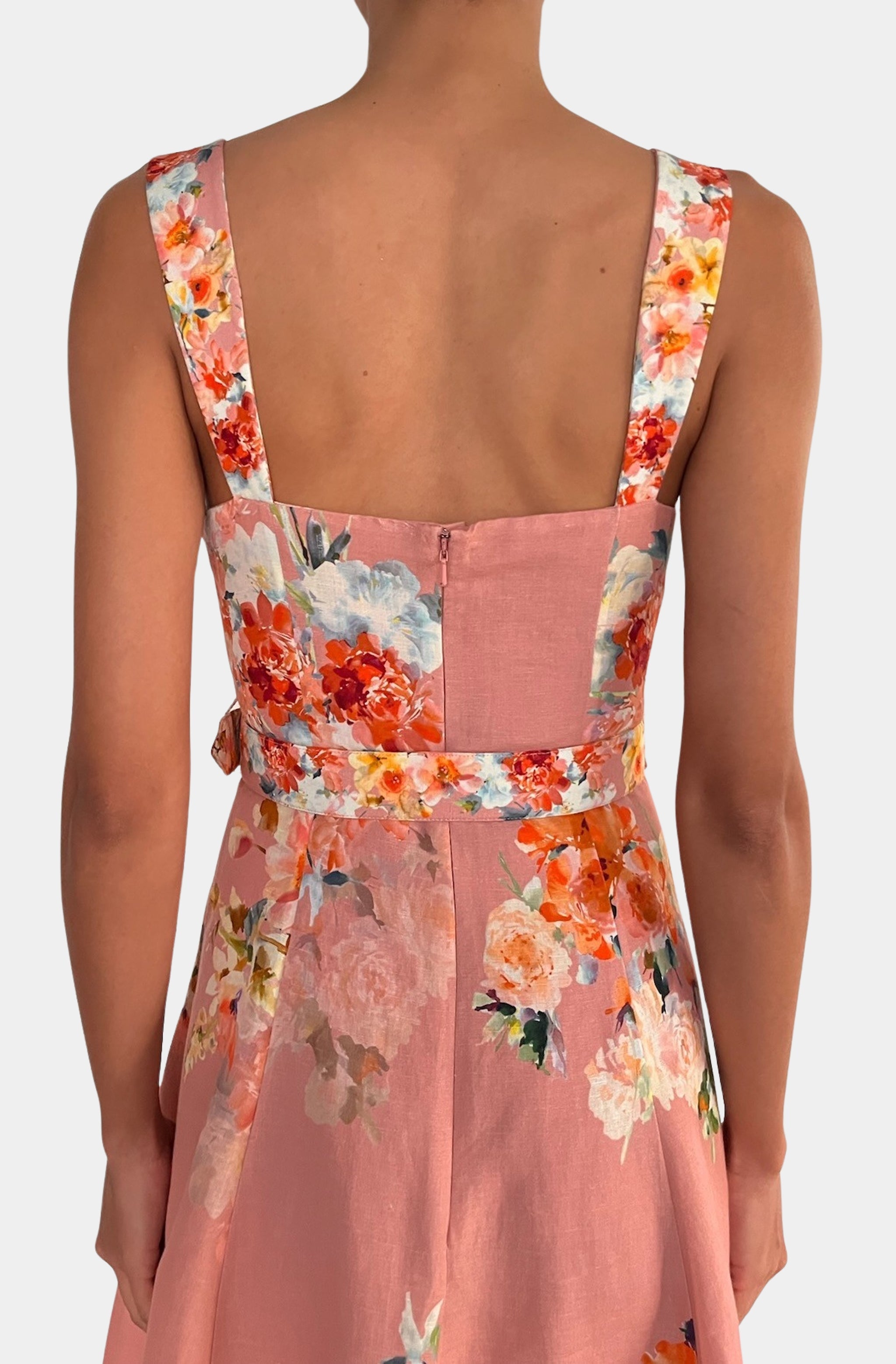 Midi Dress with Buckle Belt