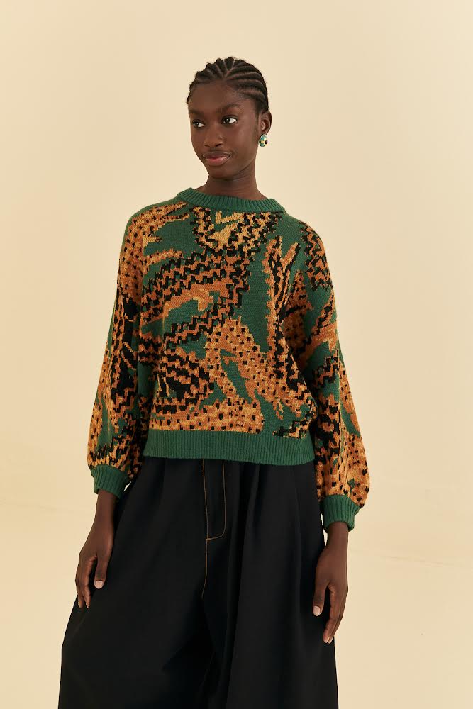 Croco Green Knit Sweater