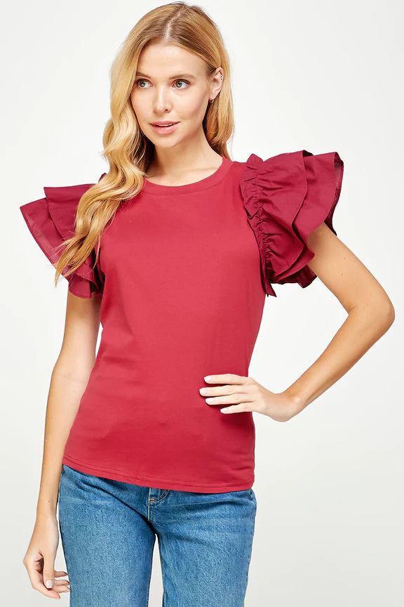 Ruffle Sleeve Top