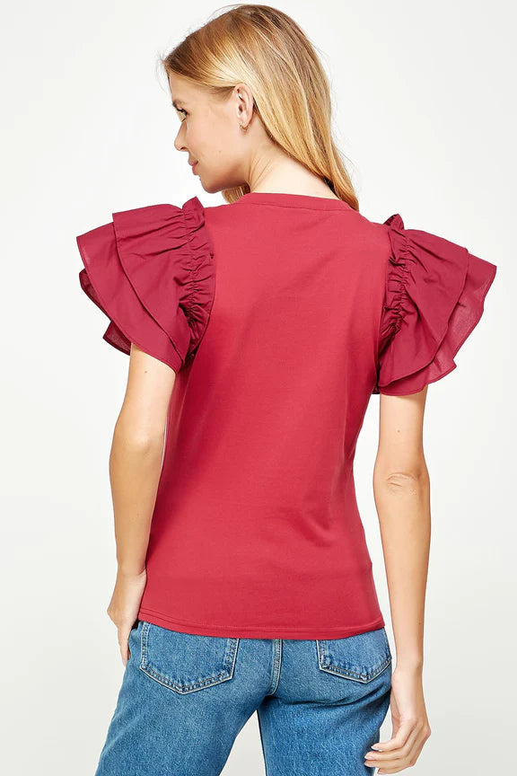 Ruffle Sleeve Top