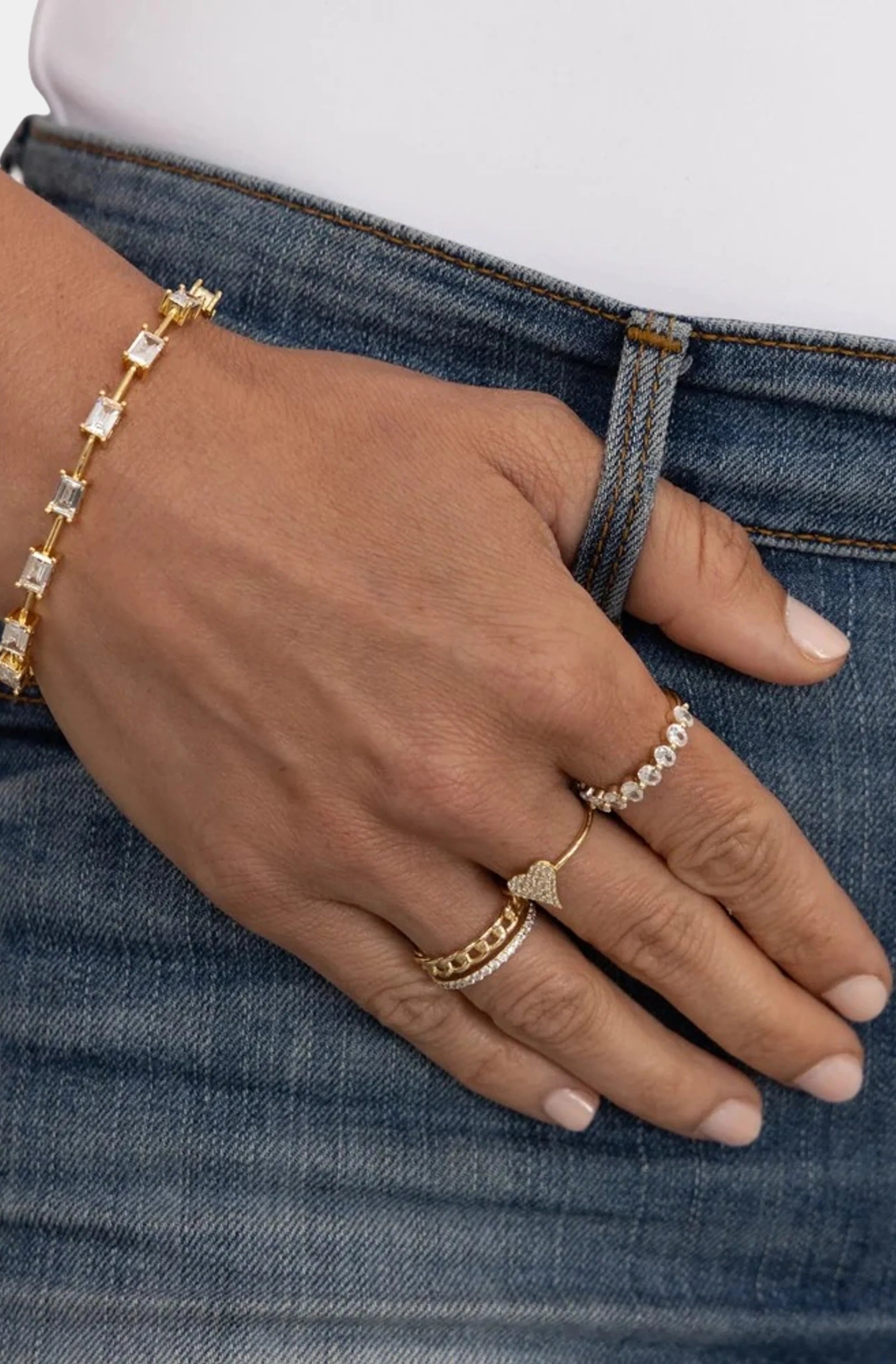 Jolene CZ Chain Ring