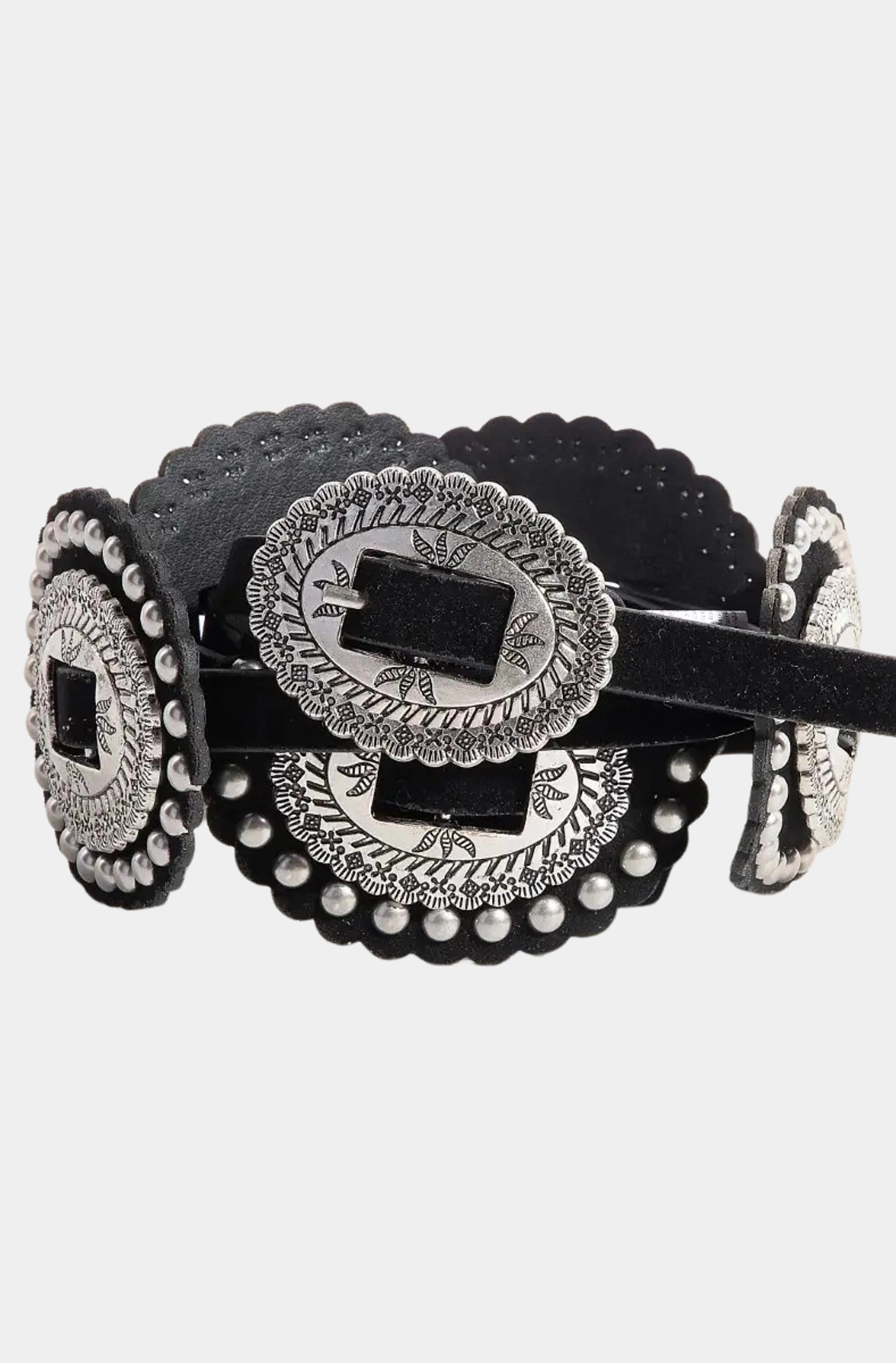 Western Concho Vegan Leather Belt Western Cool Concho Faux Leather Belt - TikTok Shop main image 3