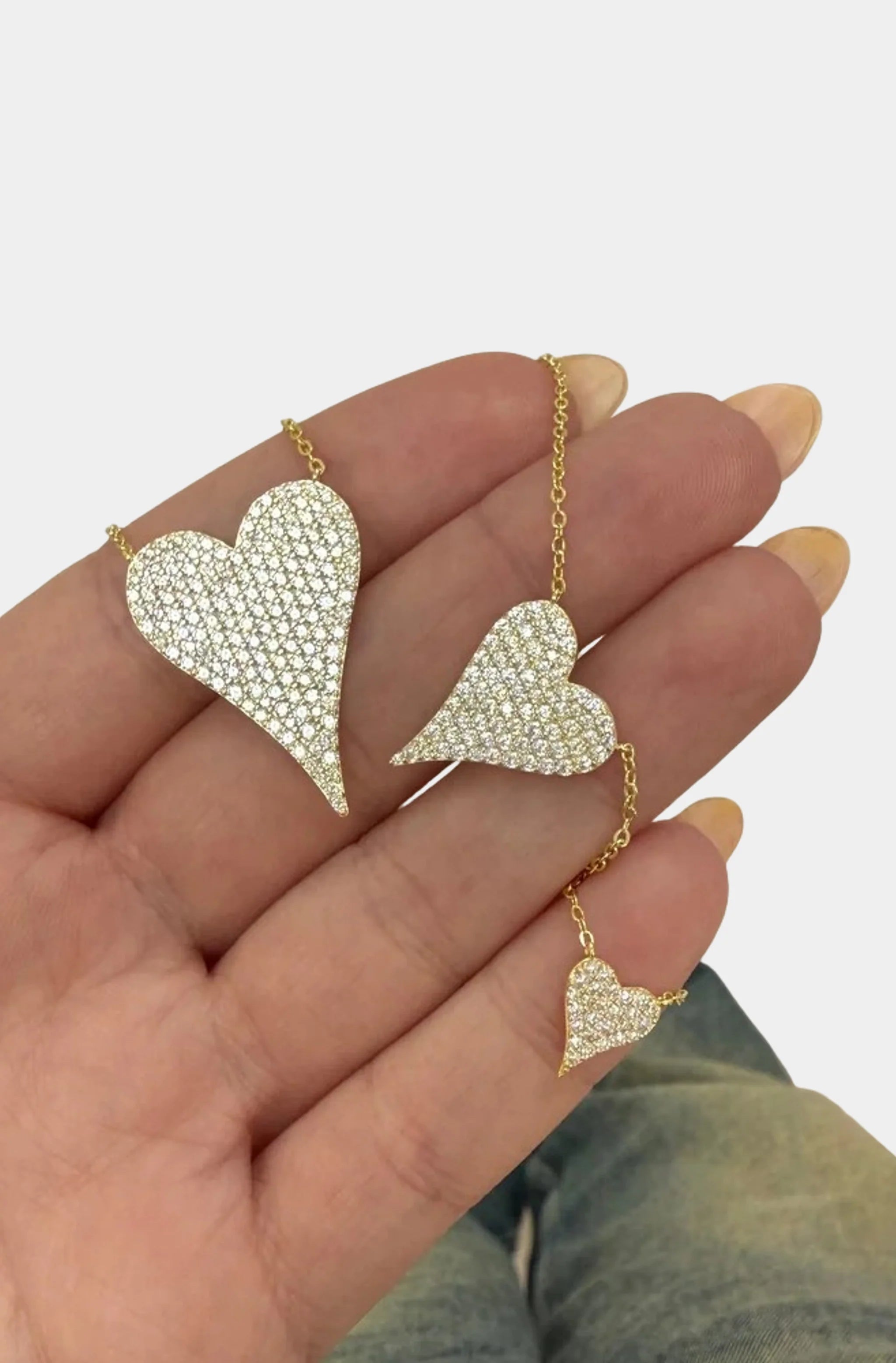 Sara Pave Heart Necklace