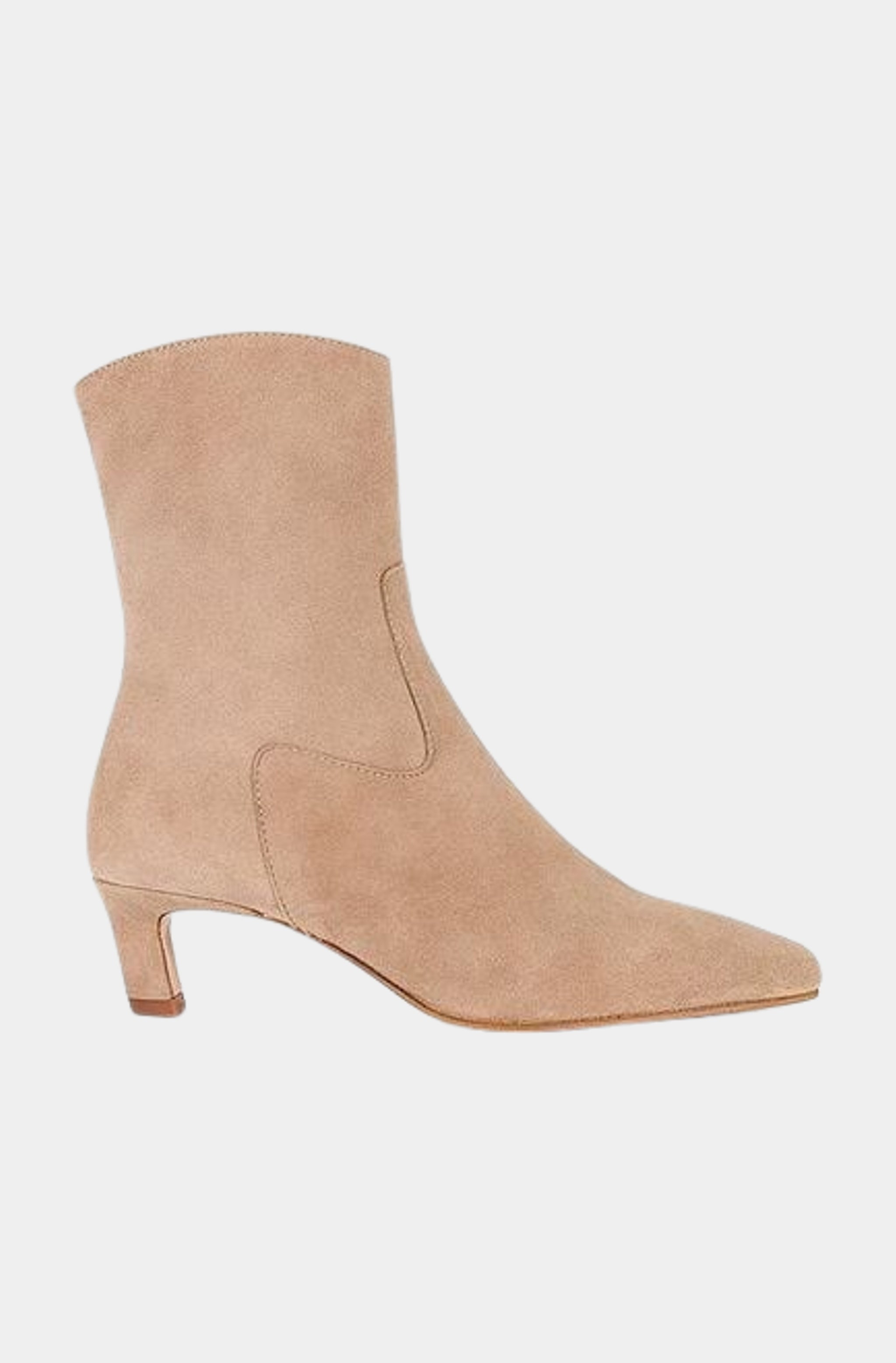 Nash Suede Beige Leather Ankle Bootie