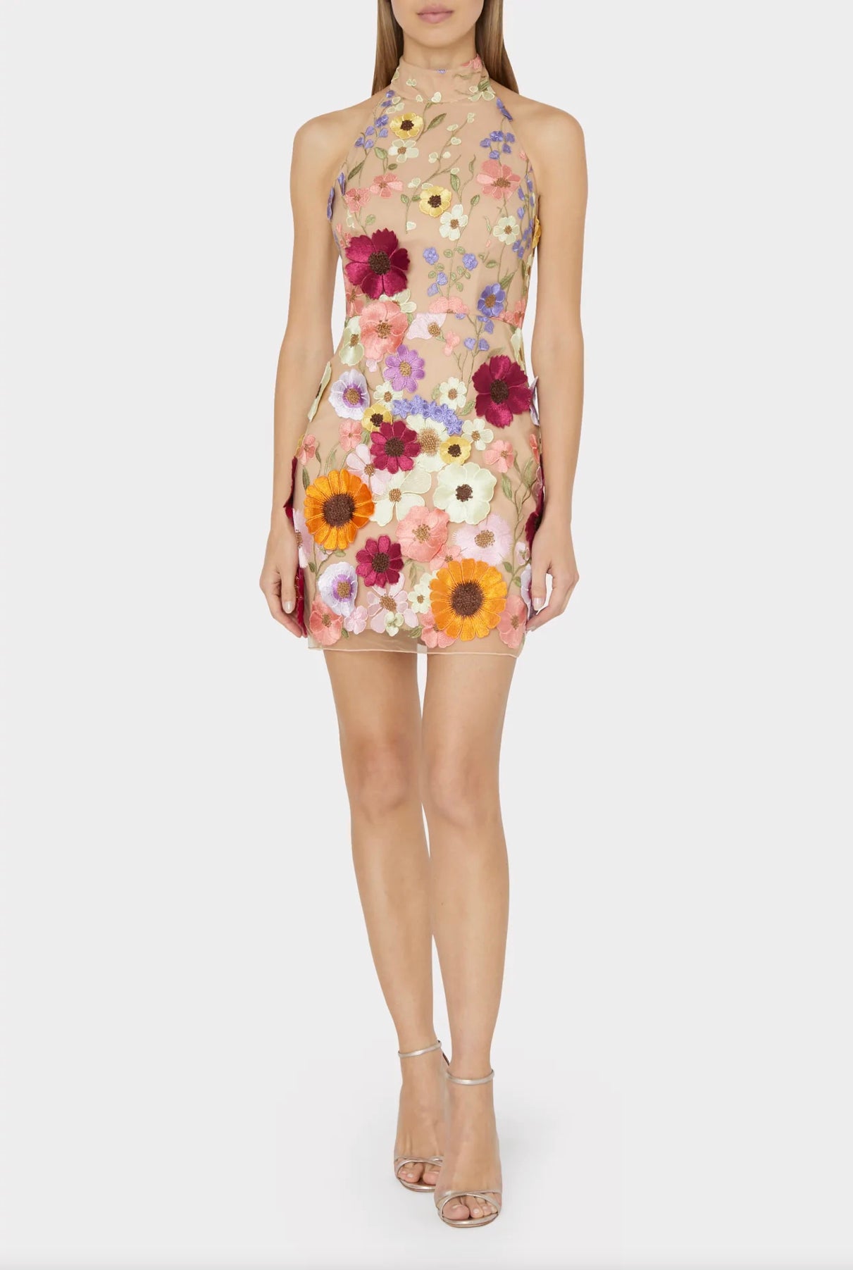 Harriet Floral Mesh Embroidered Dress Hemline Woodway Harriet Floral Mesh Embroidered Dress Hemline Woodway