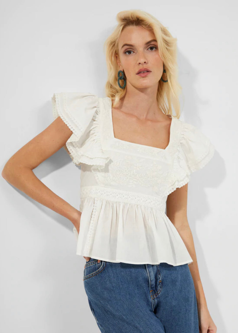 Elana Embroidered Top