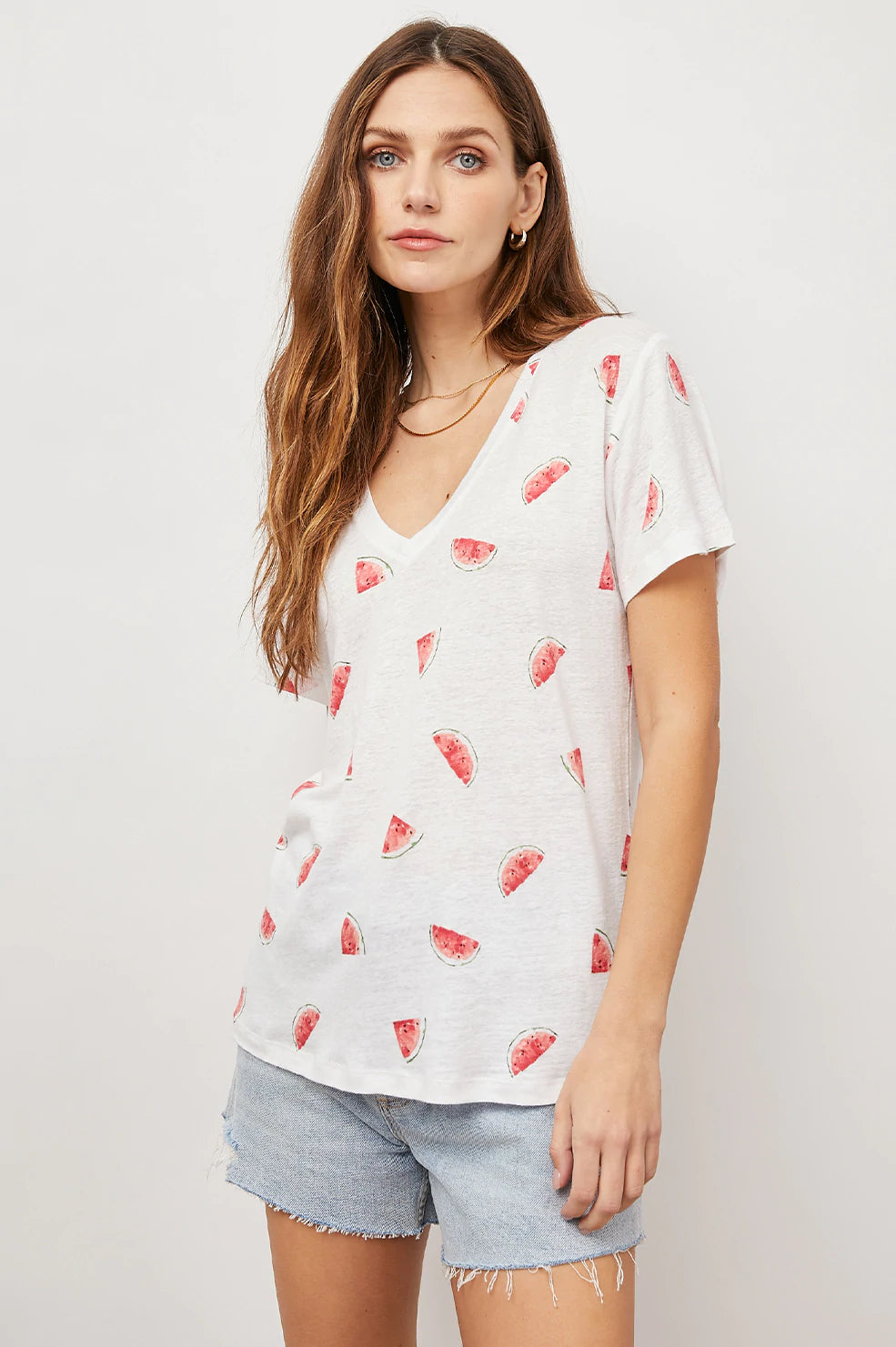 Cara V Neck Watermelons Top