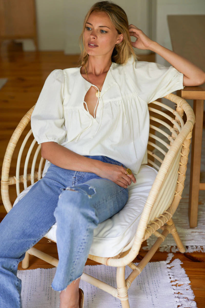 Puff Isla Top- Ivory Organic