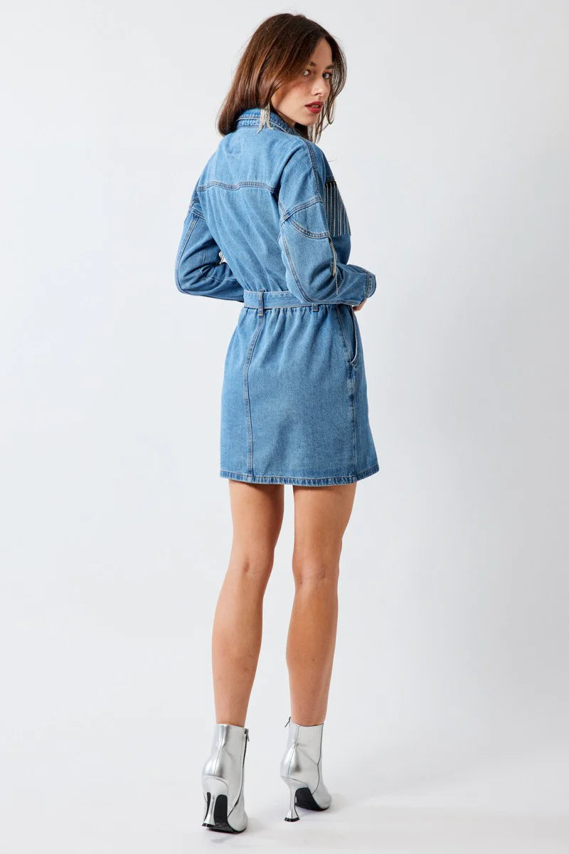 Fringe Denim Dress – Hemline Woodway