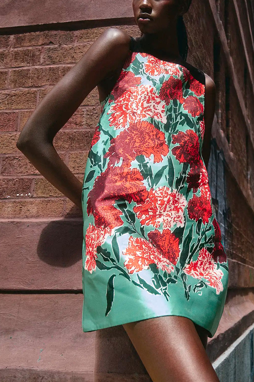 Roarke Dress in Evergreen Conservatory – model view