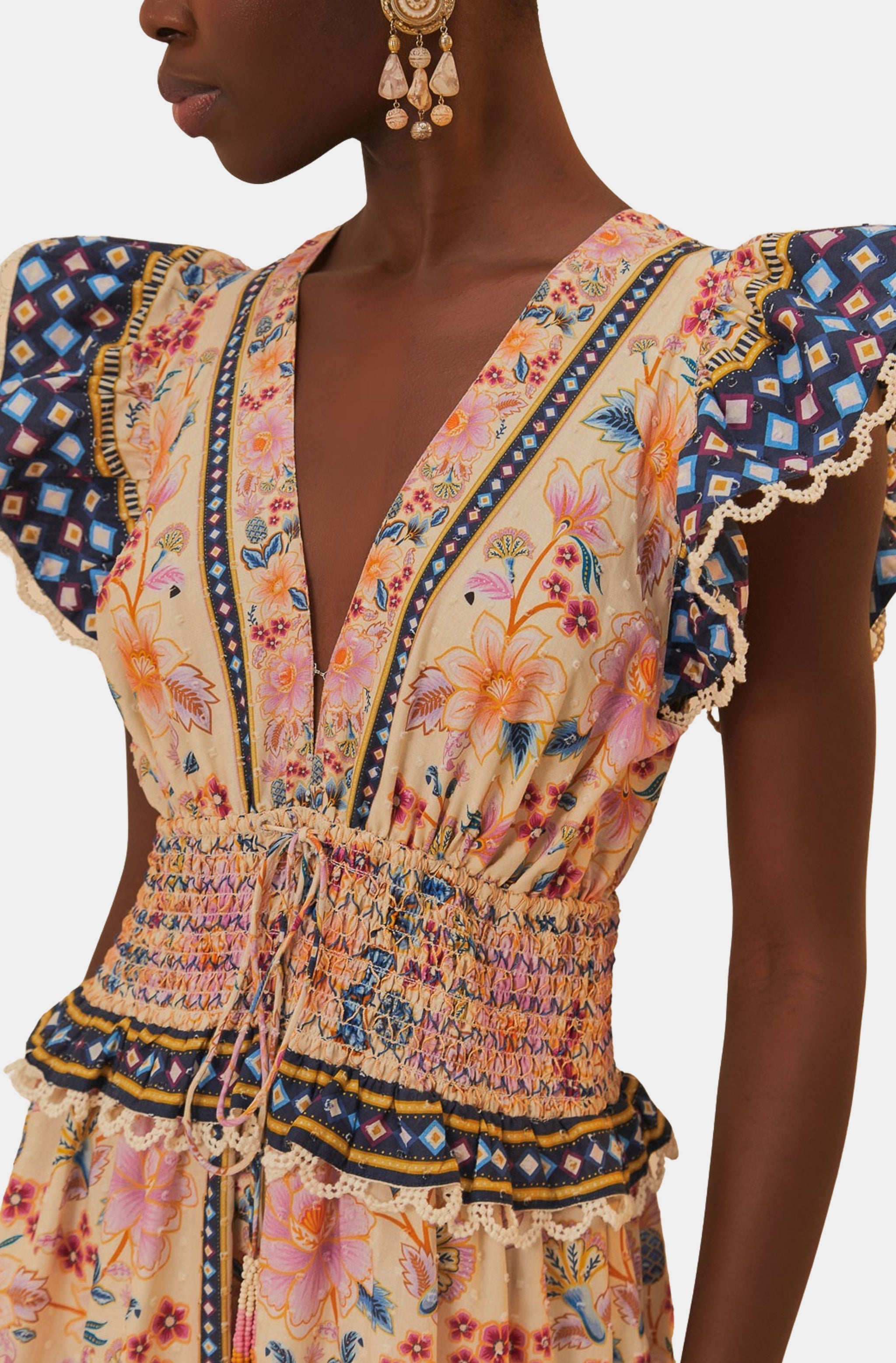 farm rio cream superbloom tapestry maxi dress Superbloom Tapestry Cream Maxi Dress Hemline South Walton
