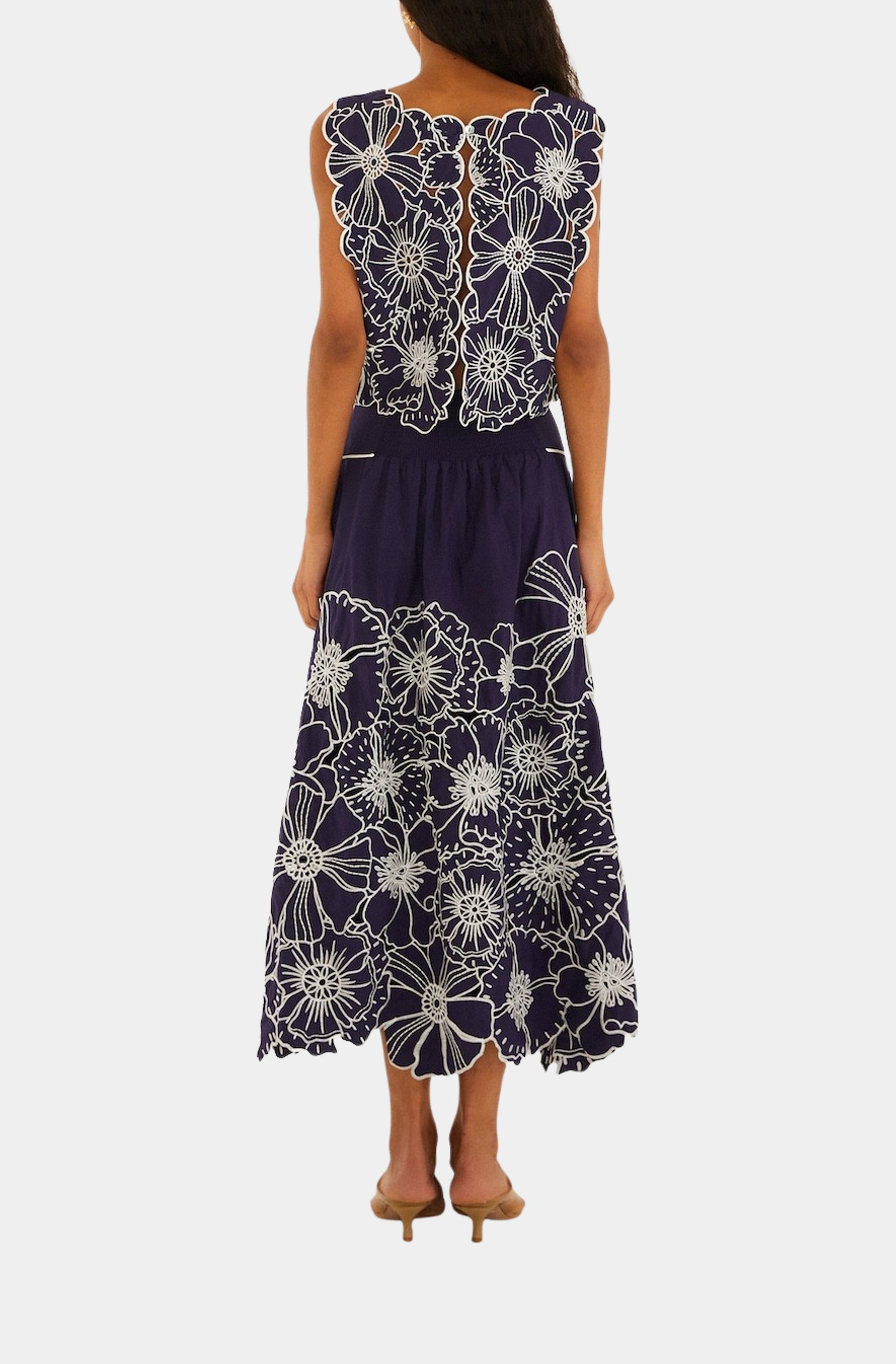 Flowers Richelieu Blue Skirt