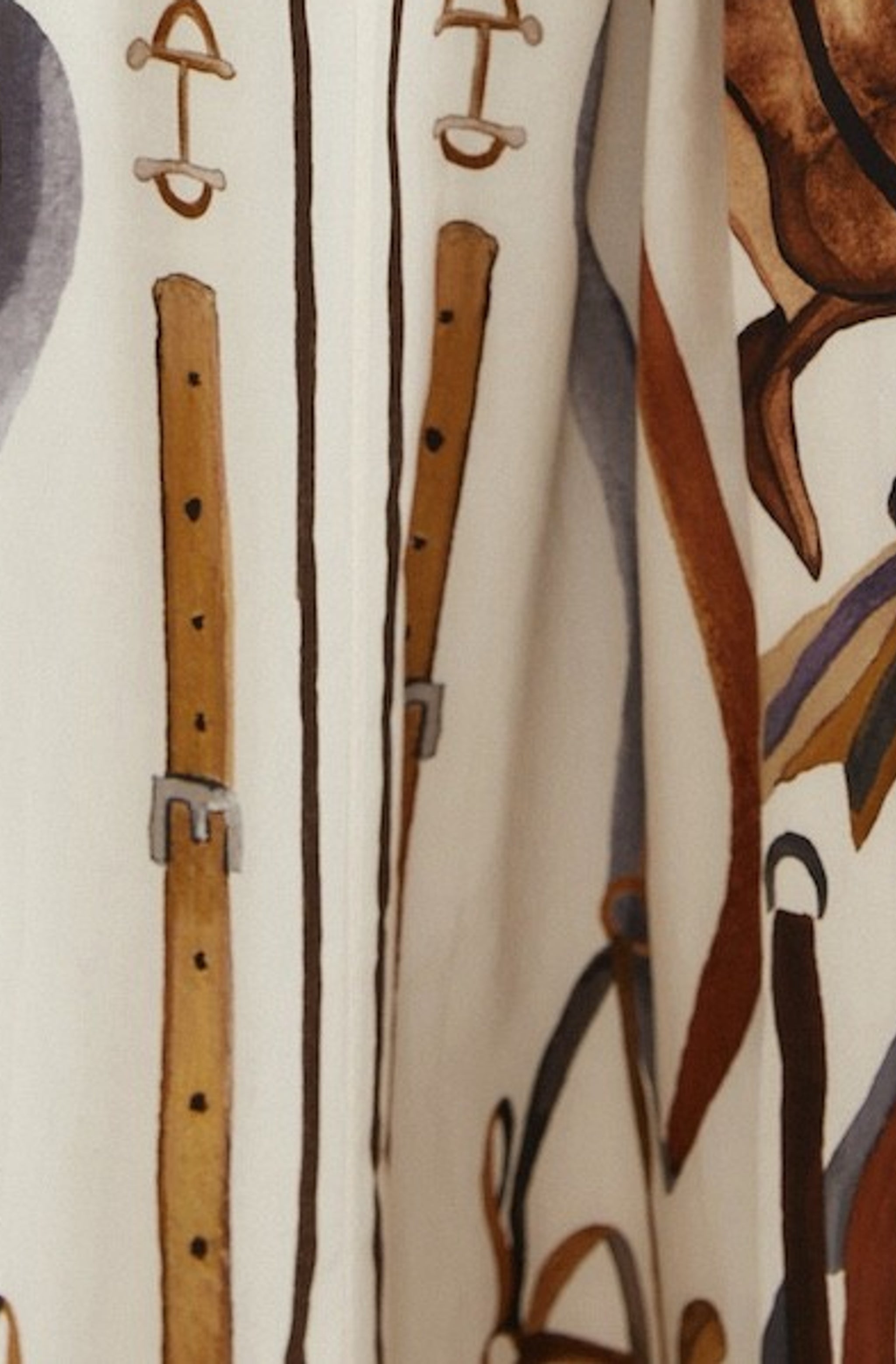 Equestrian Scarf Winter White Maxi Skirt