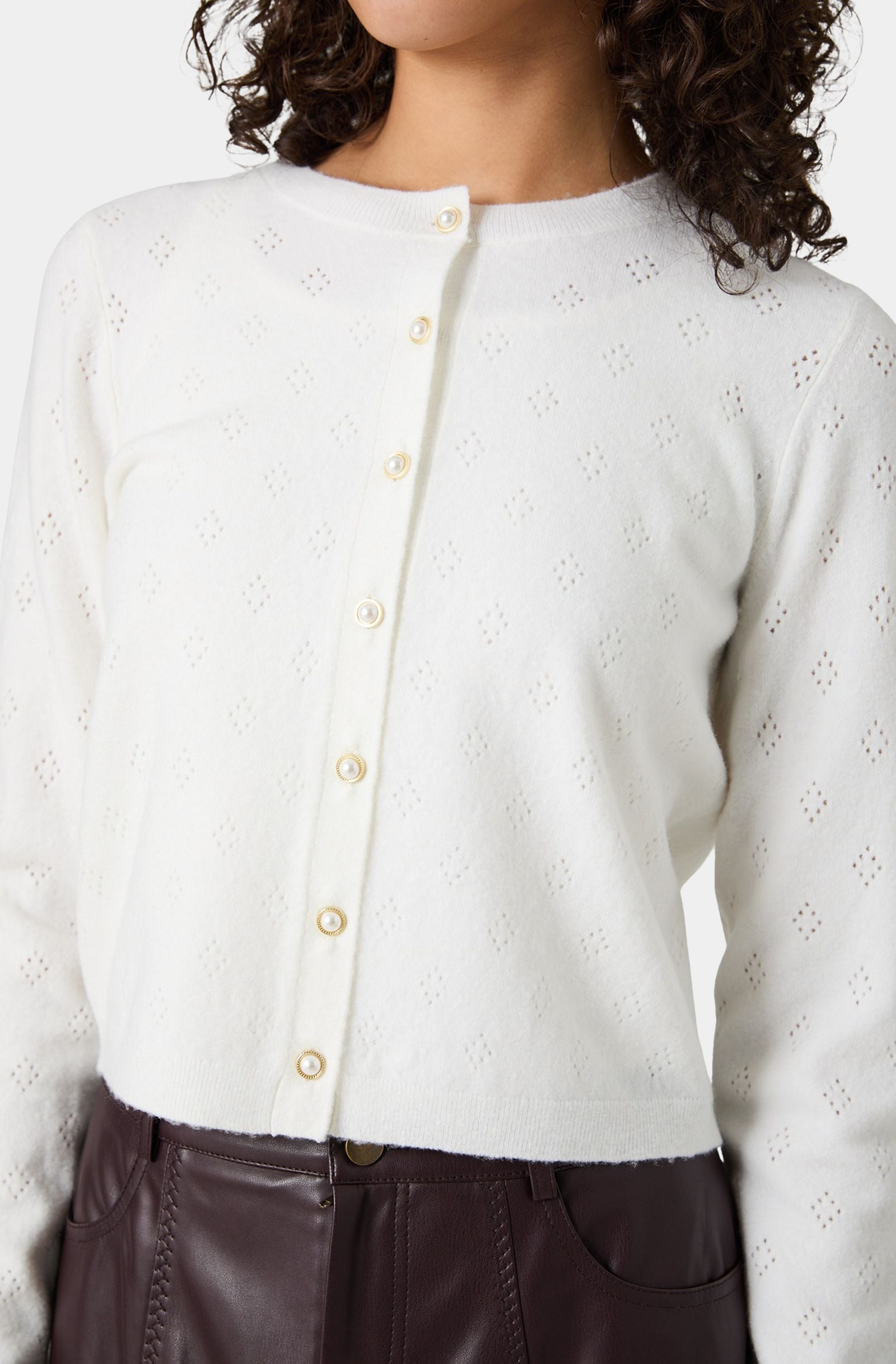 Dakota Knit Pointelle Slim Cardigan