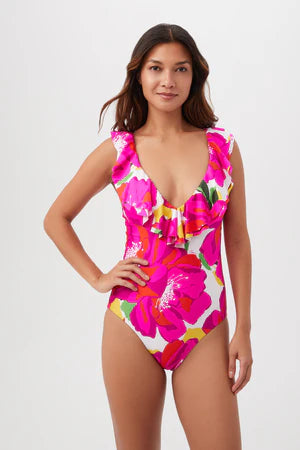 Bloom Plunge Ruffle One Piece