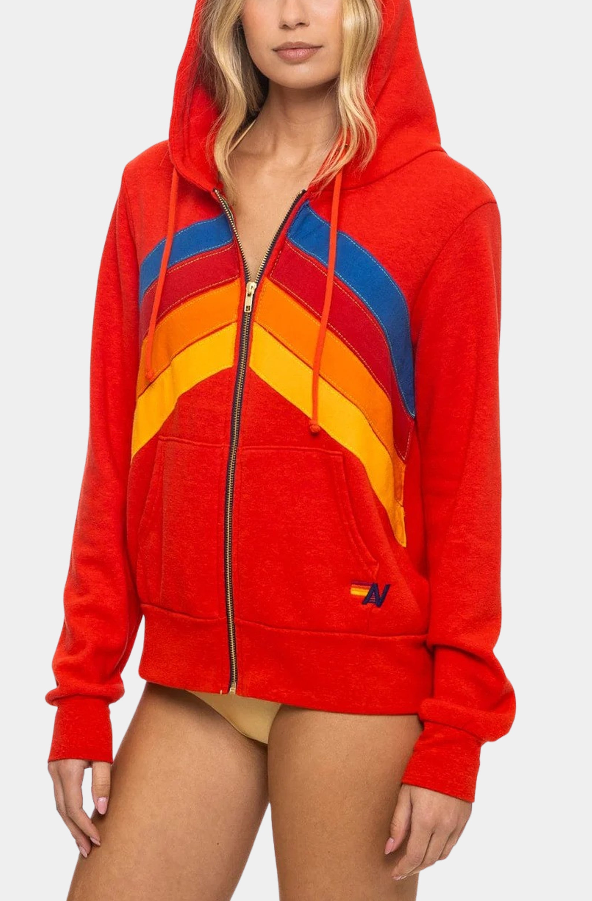 Mountain Stitch Chevron 4 Zip Hoodie