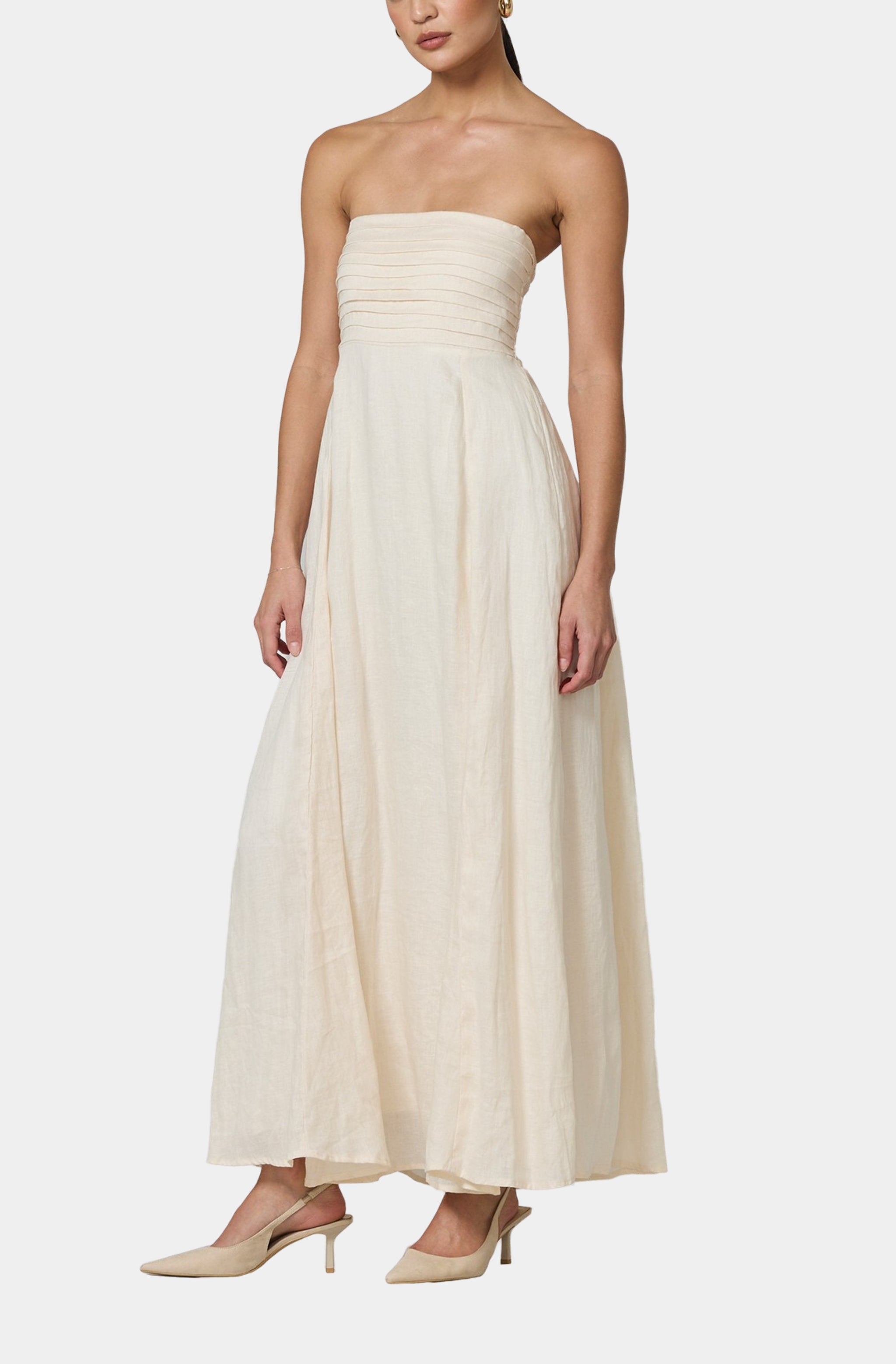 Talia Pintuck Linen Maxi Dress – Hemline Woodway