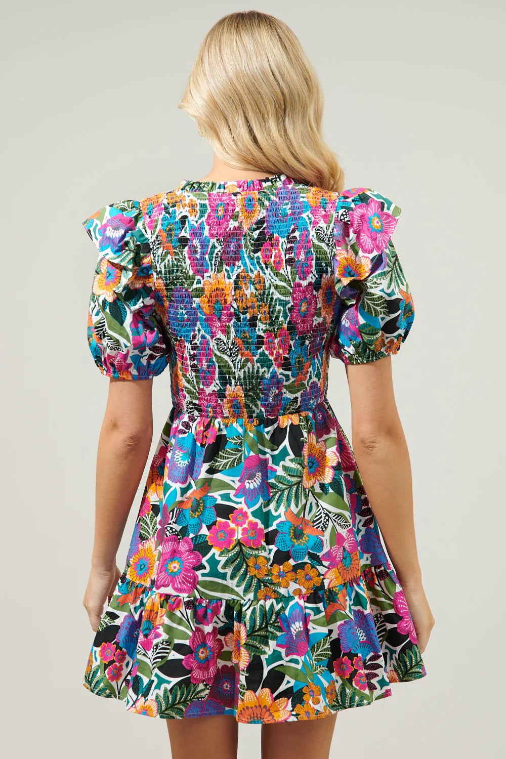 Santa Elena Smocked Mini Dress