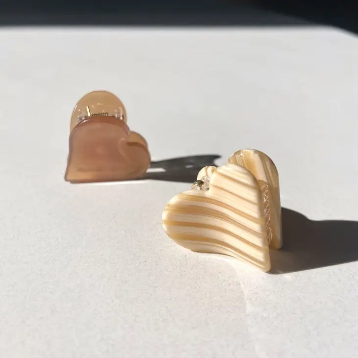Two Piece Heart Mini Claw Clip