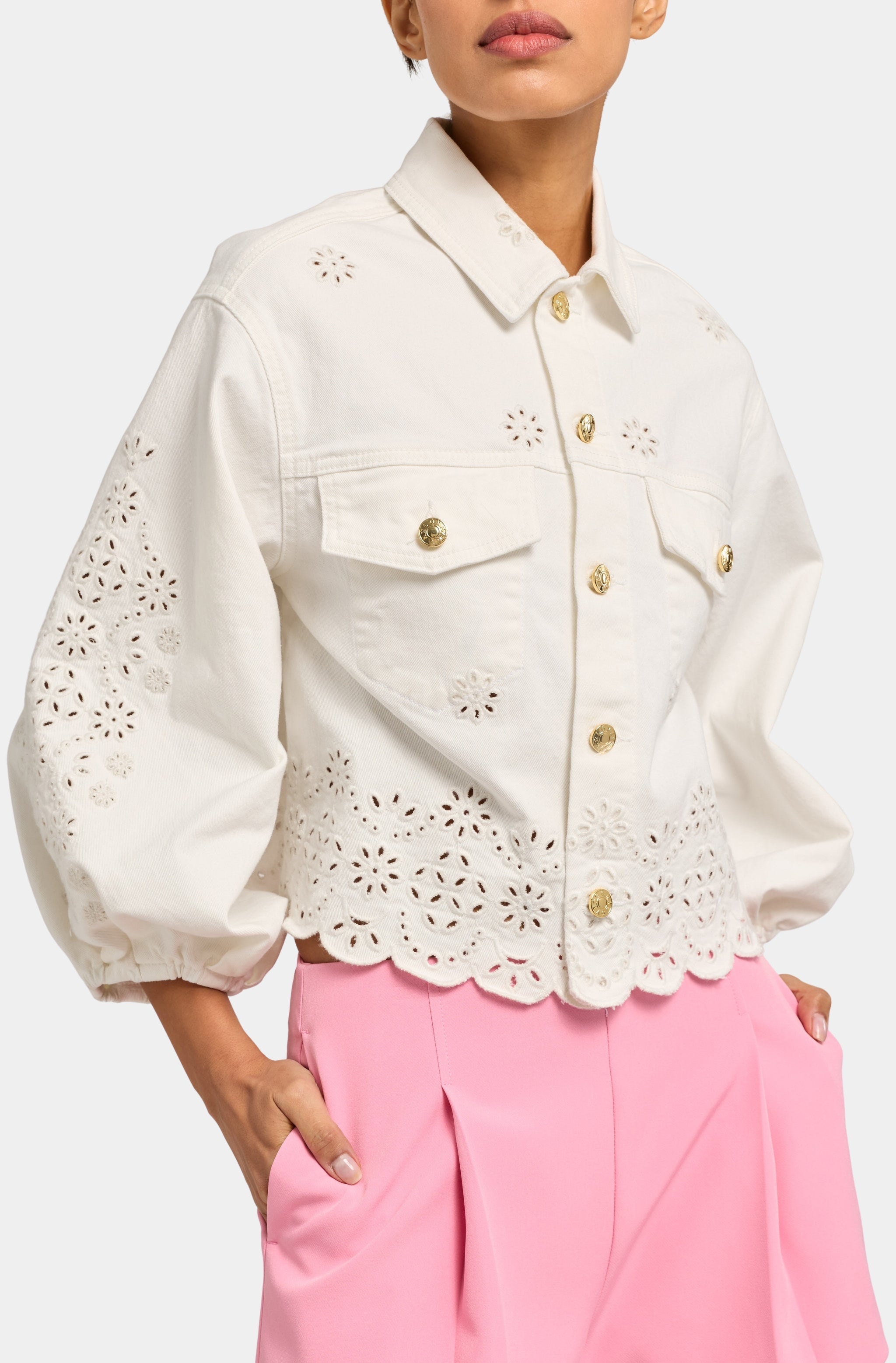 Lumere Embroidered Denim Jacket