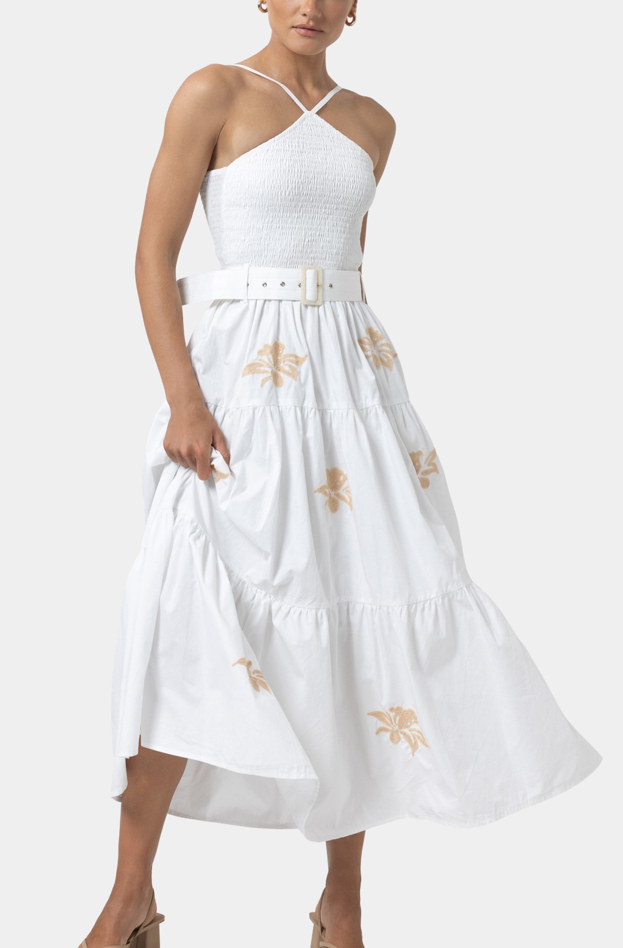 Arlen Embroidered Poplin Maxi Dress