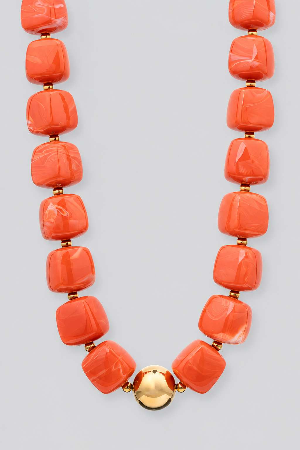 Bracha Pierce N-520 Papaya — edited cropped bead detail, not a complete necklace view