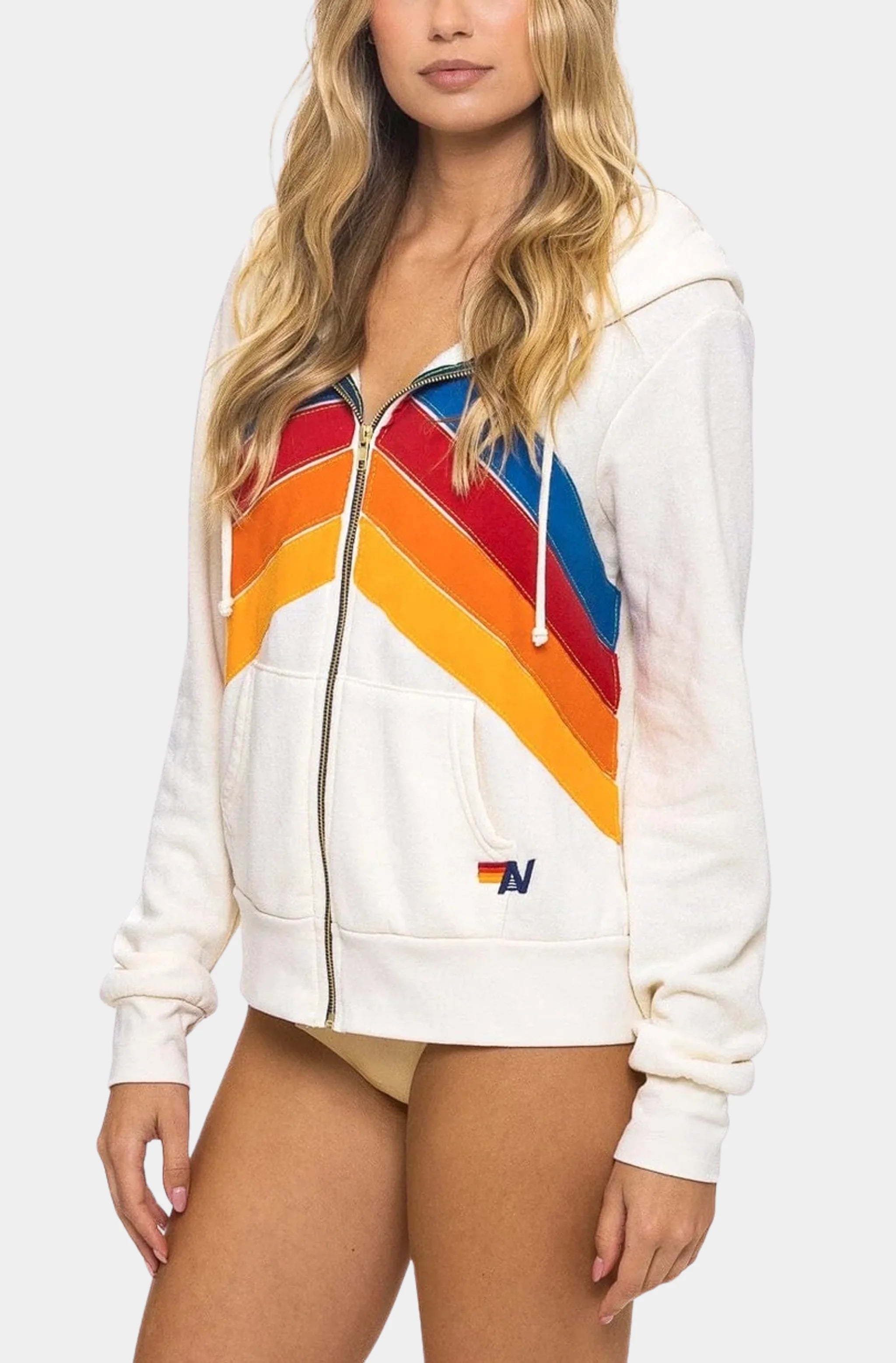 Mountain Stitch Chevron 4 Zip Hoodie