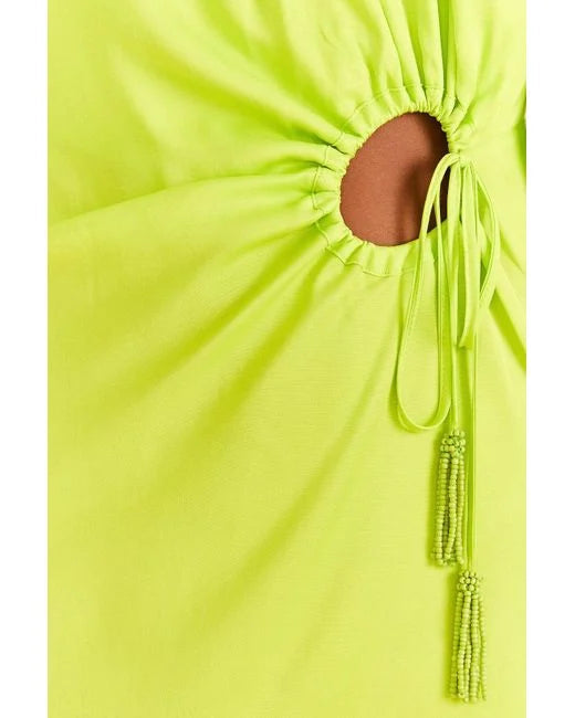 Lime Piping Midi Dress