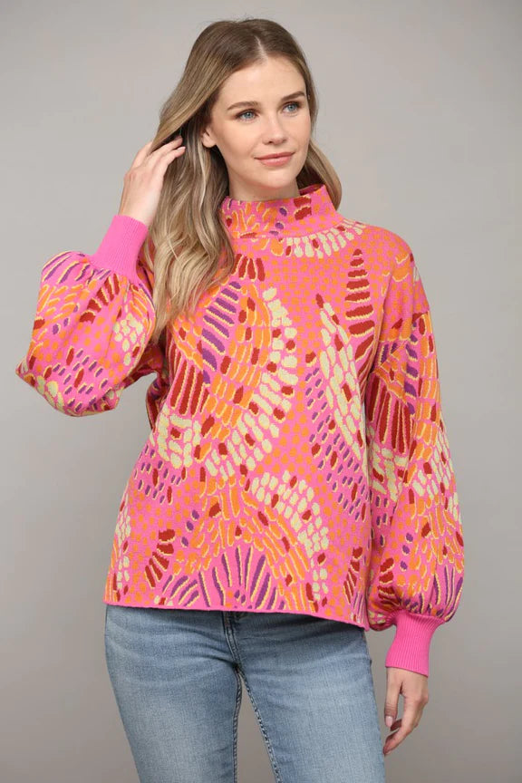 Hot Pink Multi Sweater