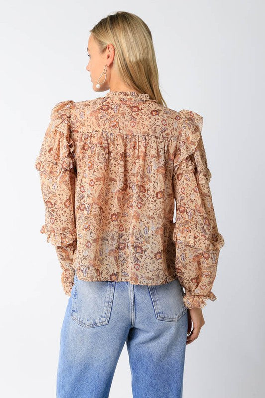Ruffle Cascade Top