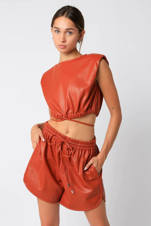 Clay Leather Shorts