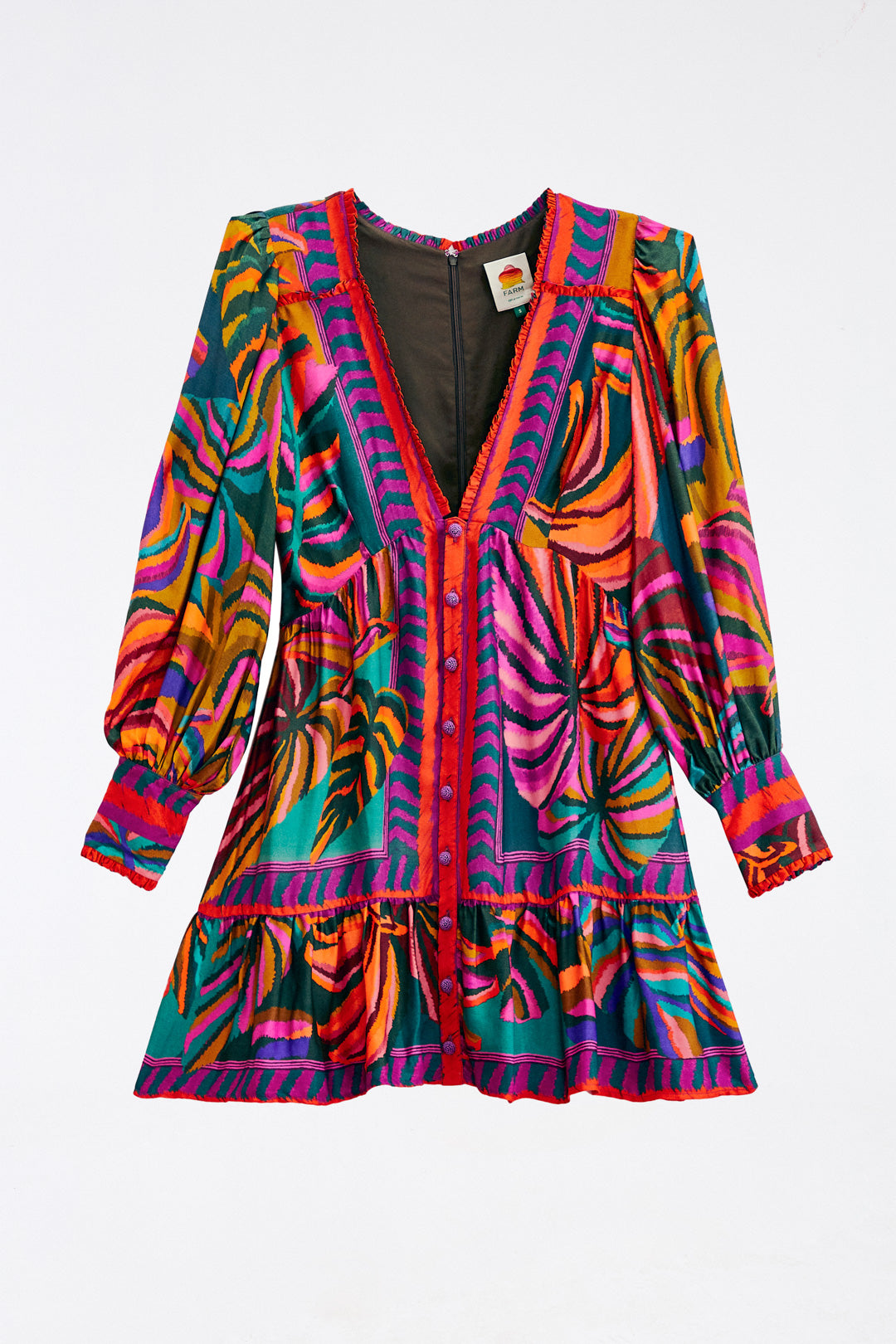 Graphic Foliage Mini Dress