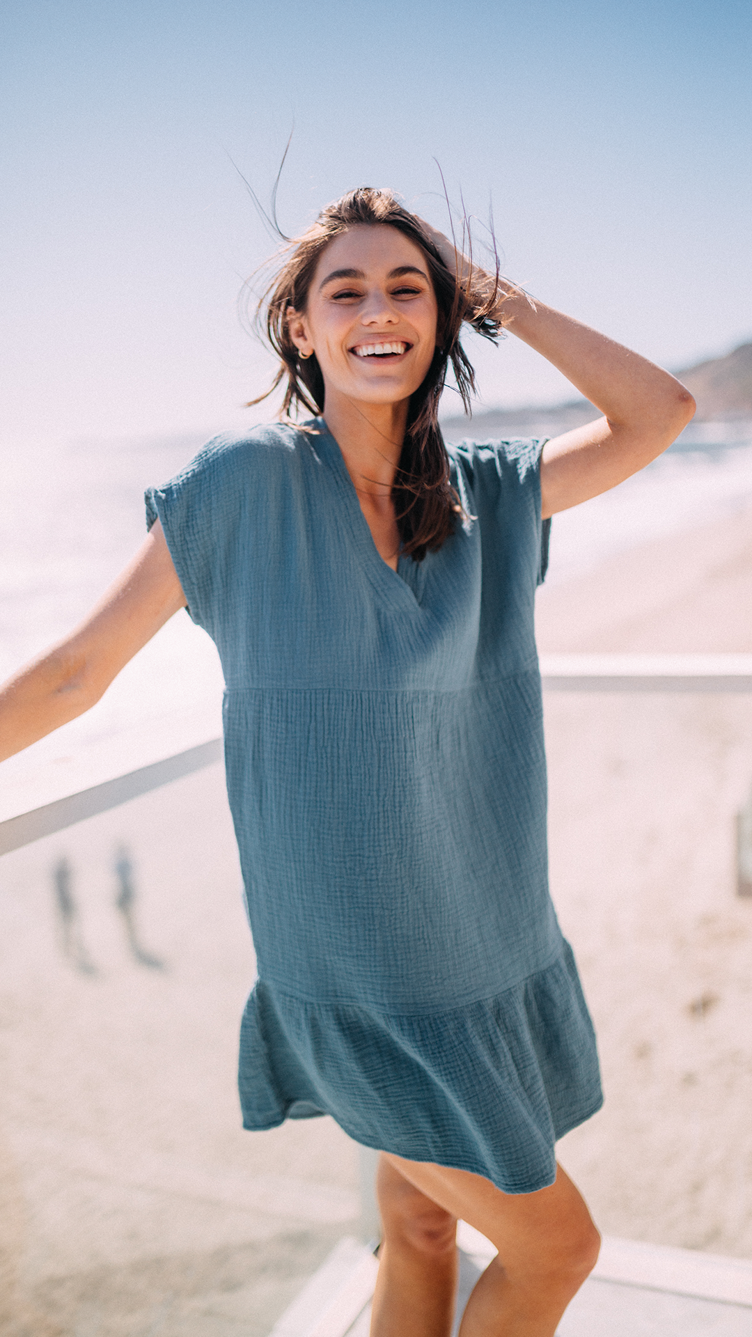 Drop Shoulder Tiered Dress